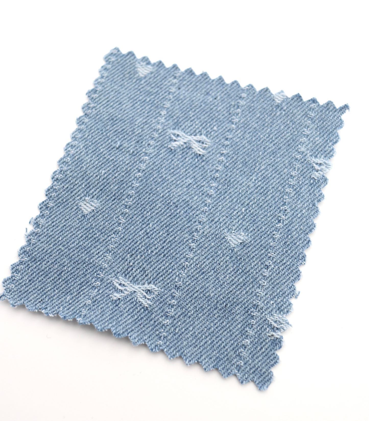 【25SS-060】リボン×ハート×ストライプジャガードデニム /0.5yあたり=~1015円