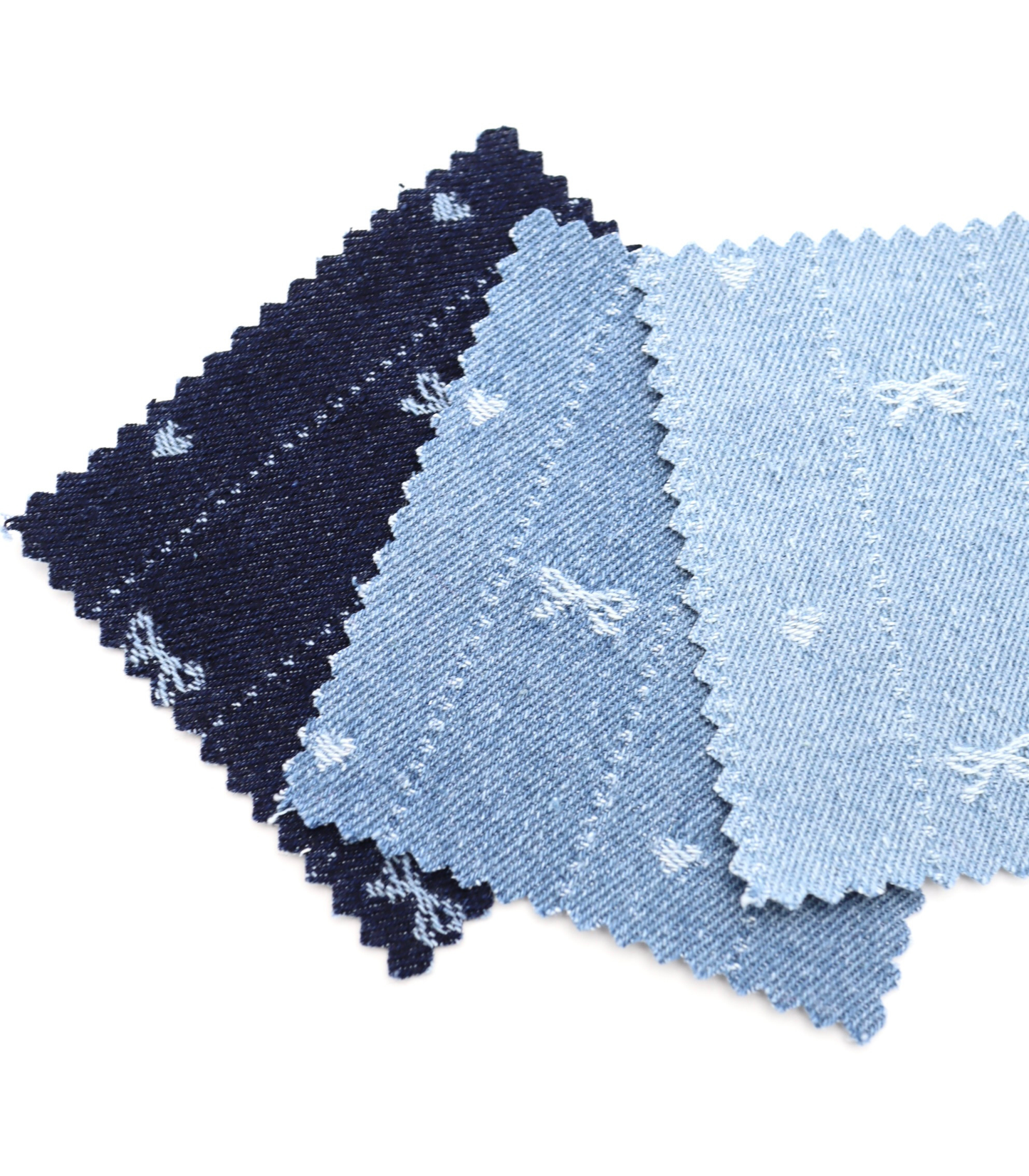 【25SS-060】リボン×ハート×ストライプジャガードデニム /0.5yあたり=~1015円