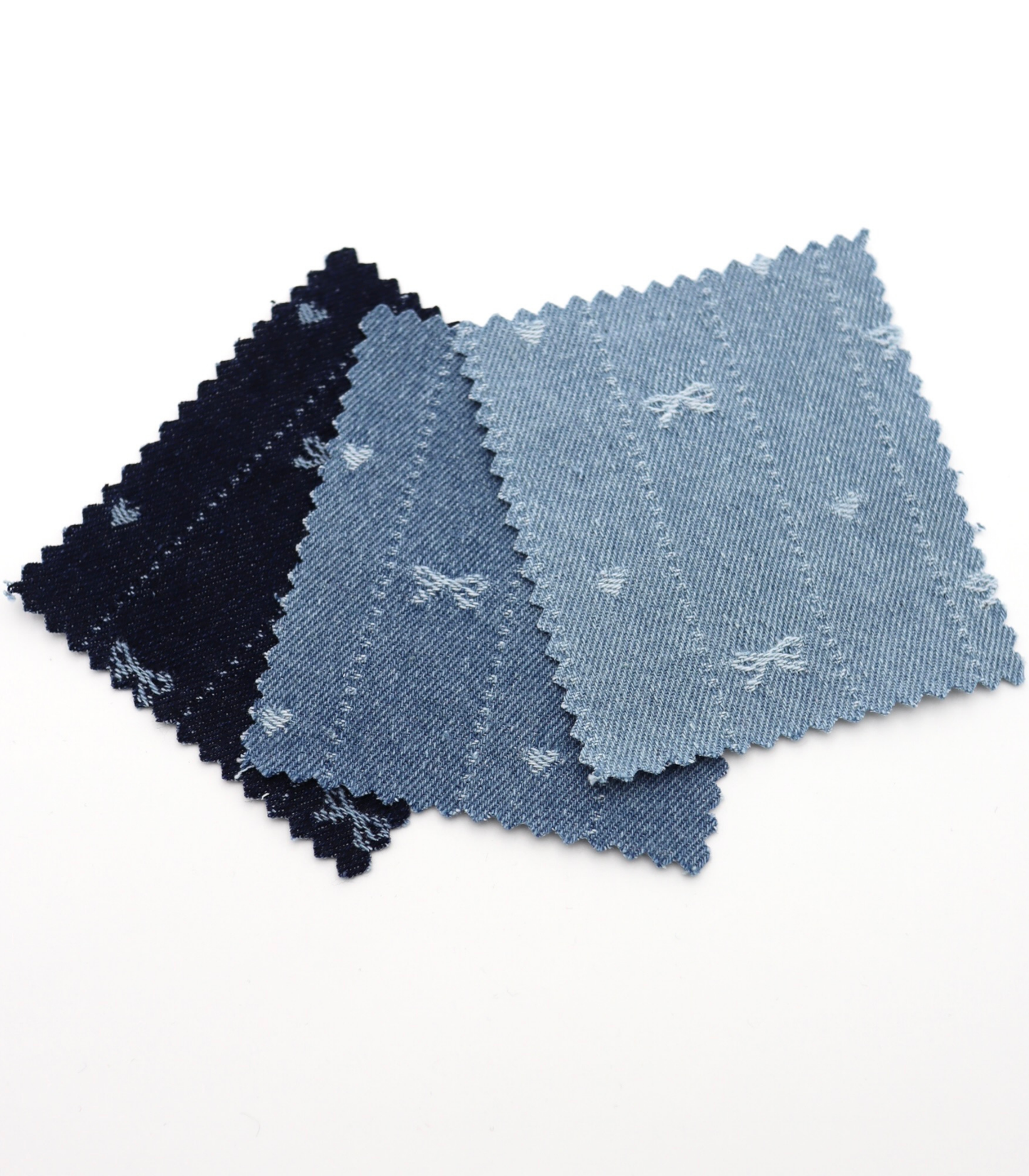 【25SS-060】リボン×ハート×ストライプジャガードデニム /0.5yあたり=~1015円