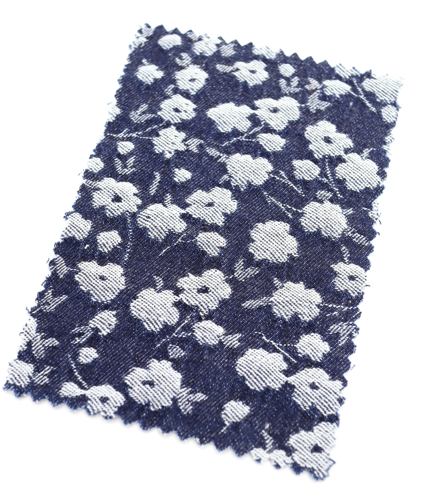 【25SS-224】小花柄ジャガードポリエステルデニム /0.5yあたり=~980円