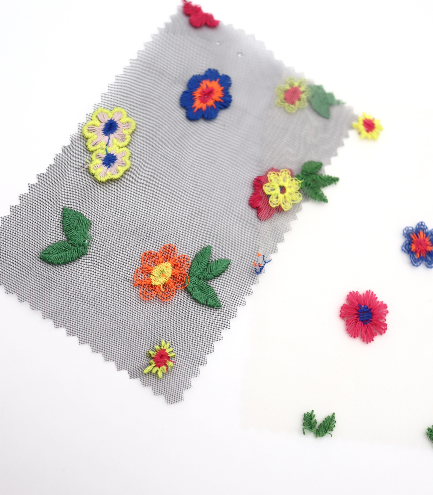 【25SS-455】カラフルフラワー刺繍チュール /0.5yあたり=~1320円