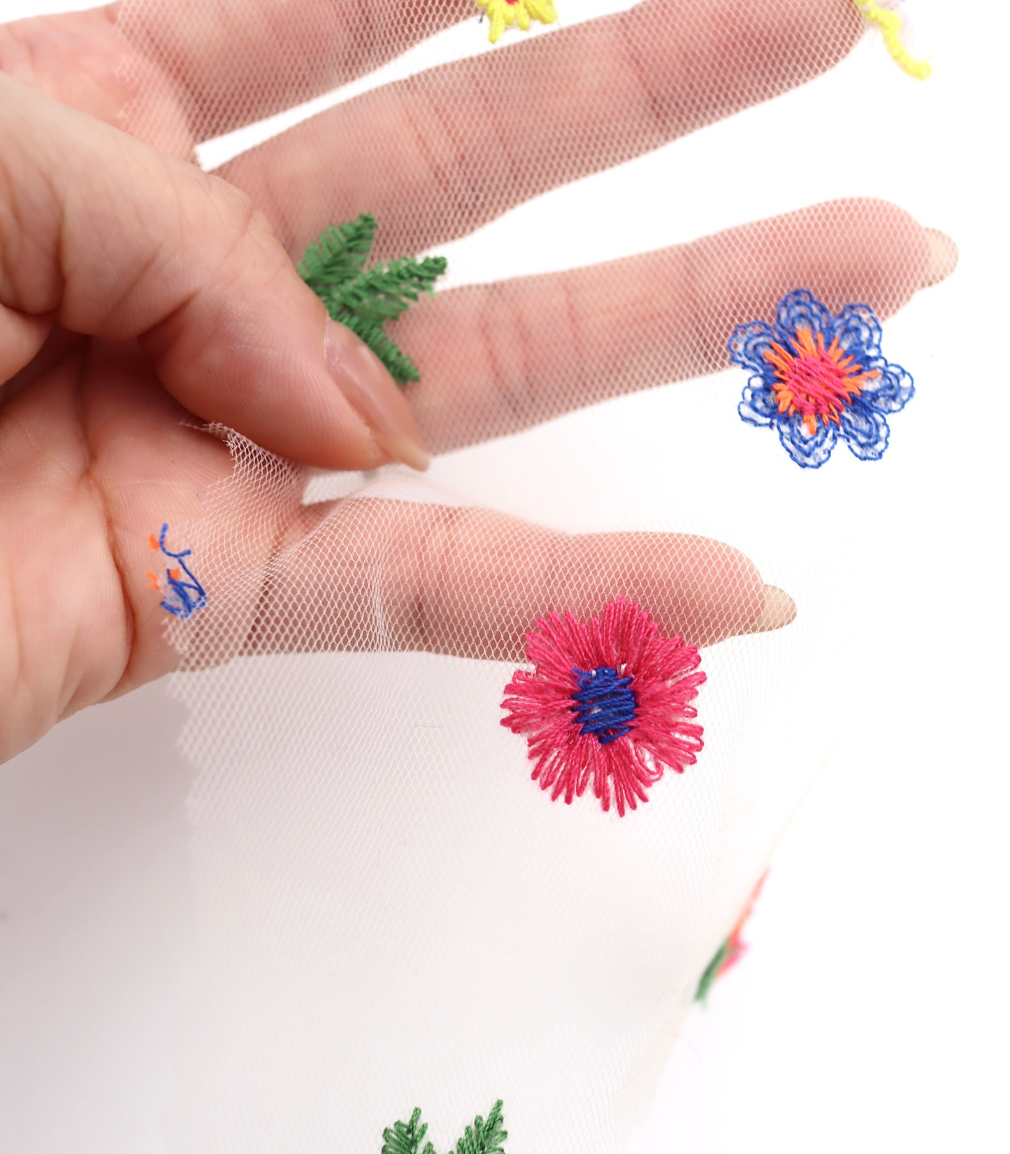 【25SS-455】カラフルフラワー刺繍チュール /0.5yあたり=~1320円