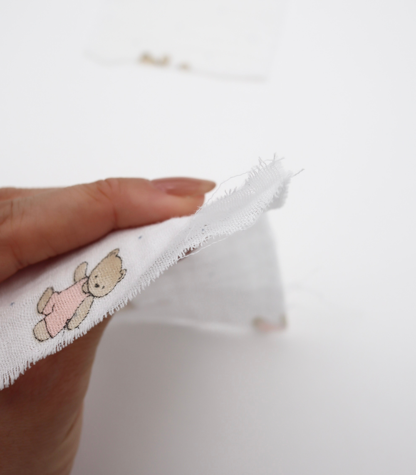 【25SS-296】仲良しクマ×ドットプリントダブルガーゼ /0.5yあたり=~745円