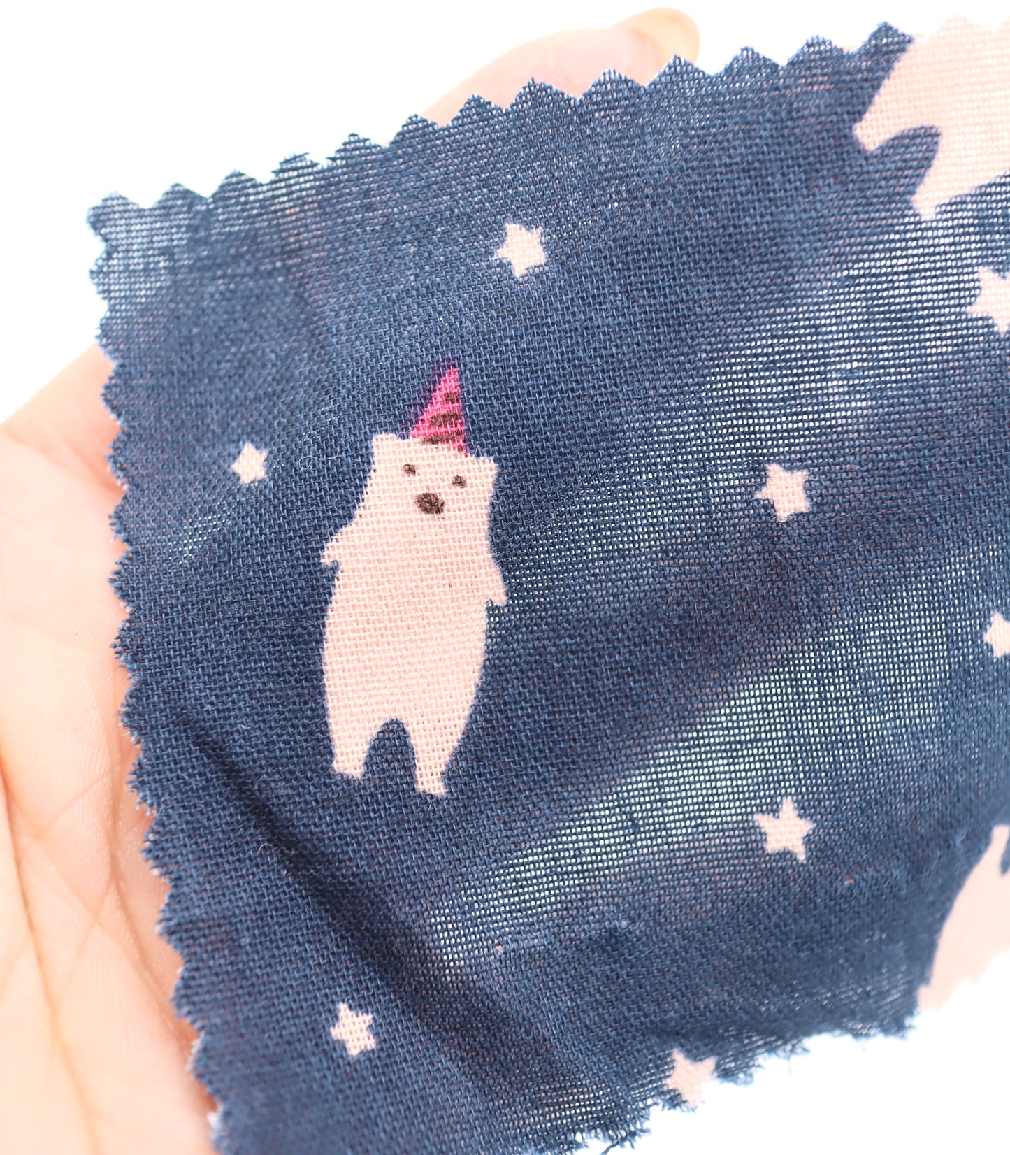 【25SS-292】パーティークマプリントダブルガーゼ /0.5yあたり=~850円