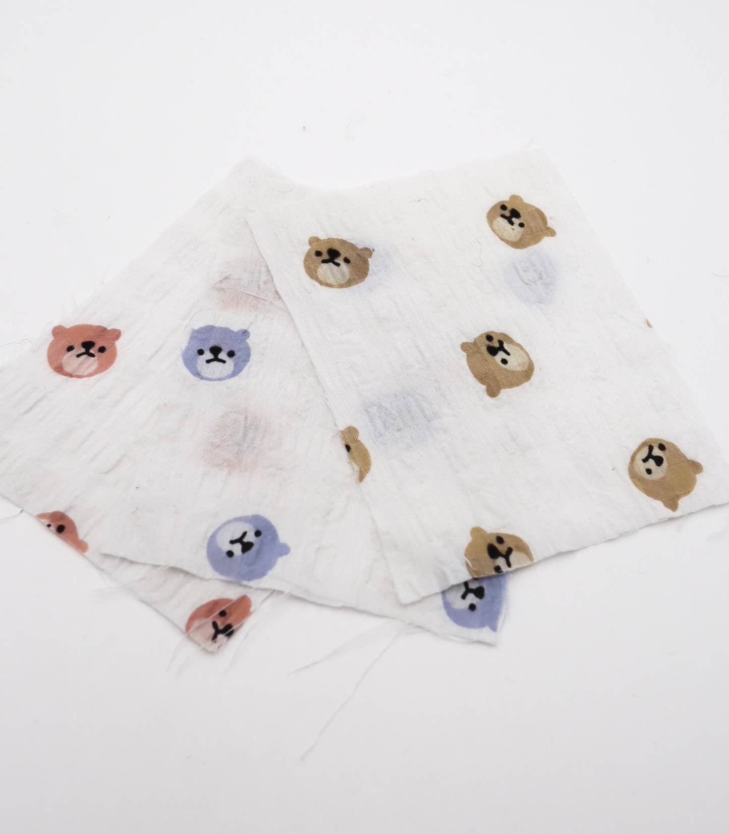 【25SS-433】クマさんプリントチェックサッカー /0.5yあたり=~ 630円