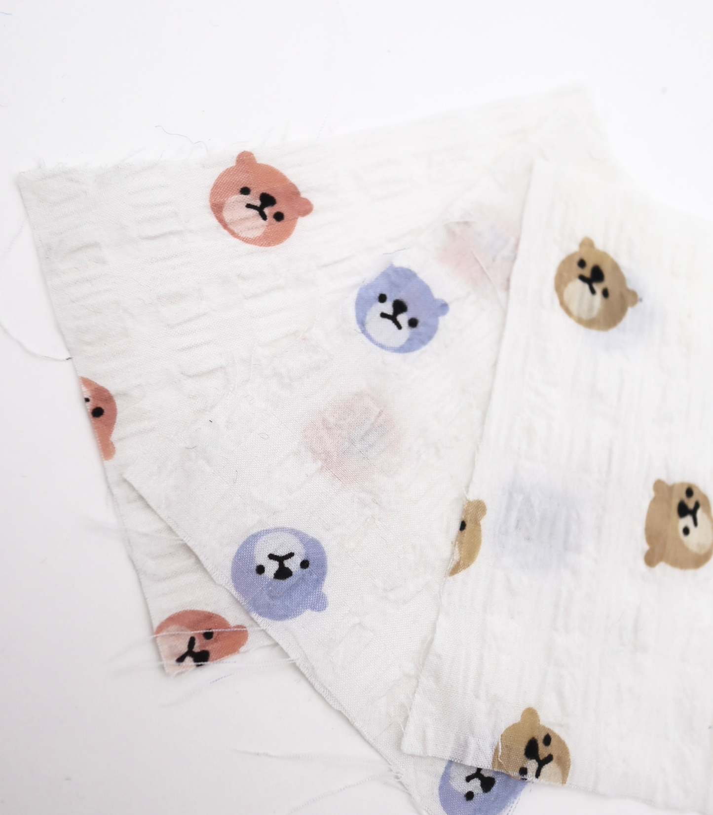 【25SS-433】クマさんプリントチェックサッカー /0.5yあたり=~ 630円
