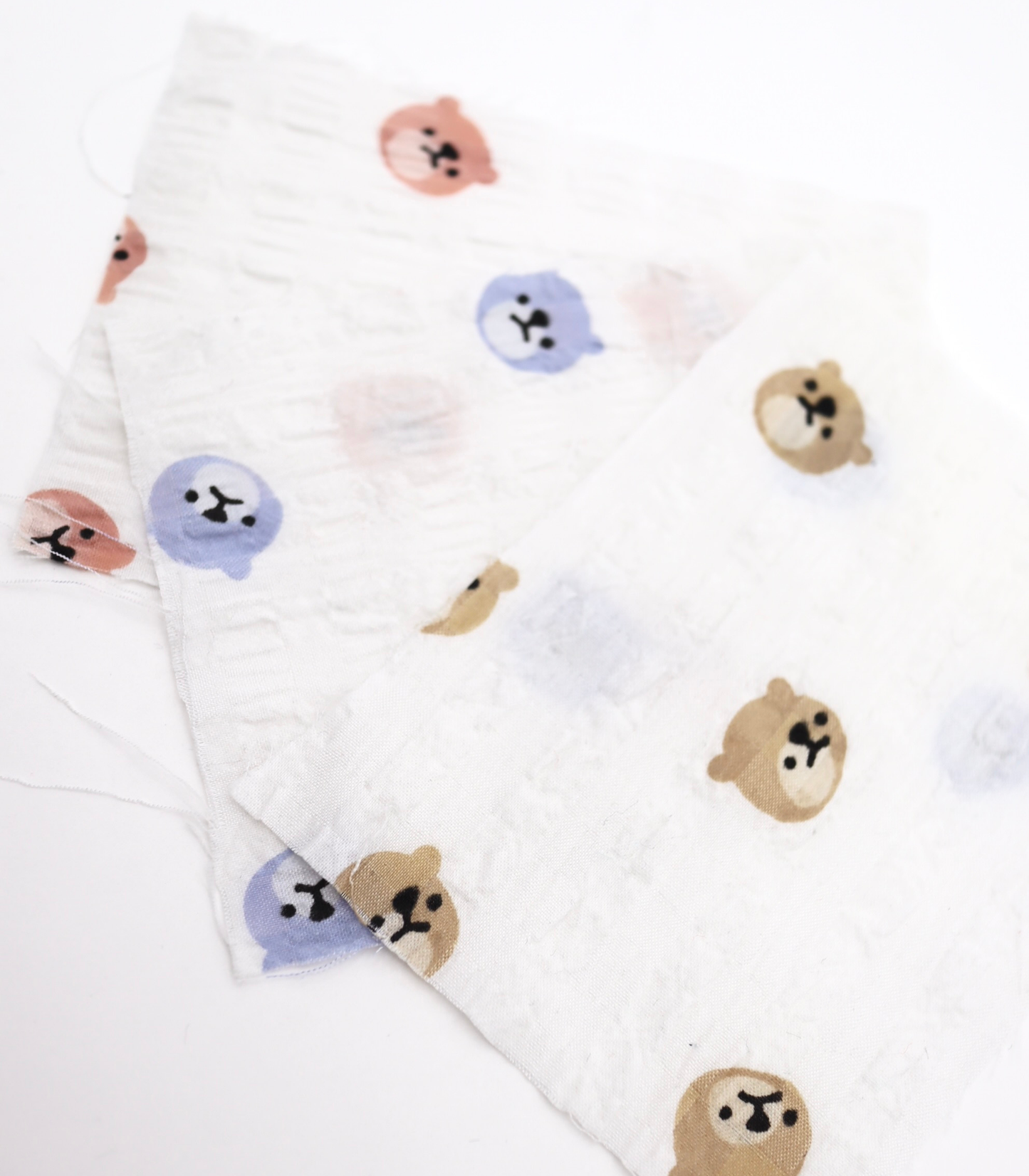 【25SS-433】クマさんプリントチェックサッカー /0.5yあたり=~ 630円