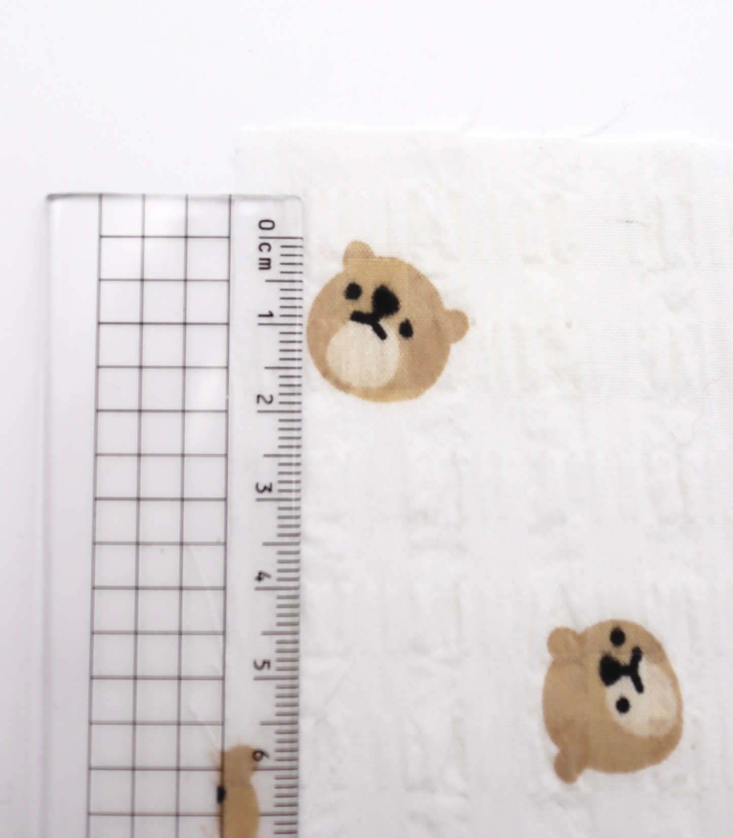 【25SS-433】クマさんプリントチェックサッカー /0.5yあたり=~ 630円
