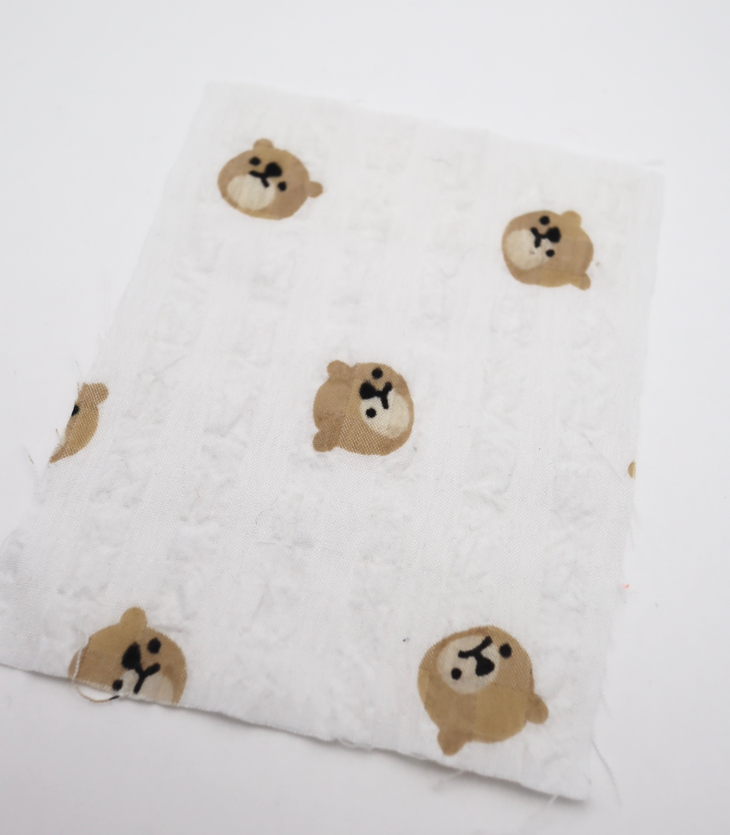 【25SS-433】クマさんプリントチェックサッカー /0.5yあたり=~ 630円