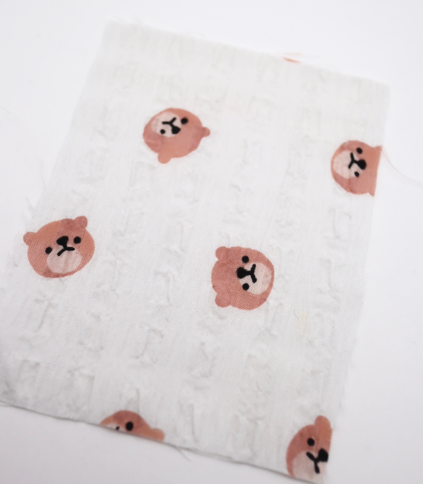 【25SS-433】クマさんプリントチェックサッカー /0.5yあたり=~ 630円