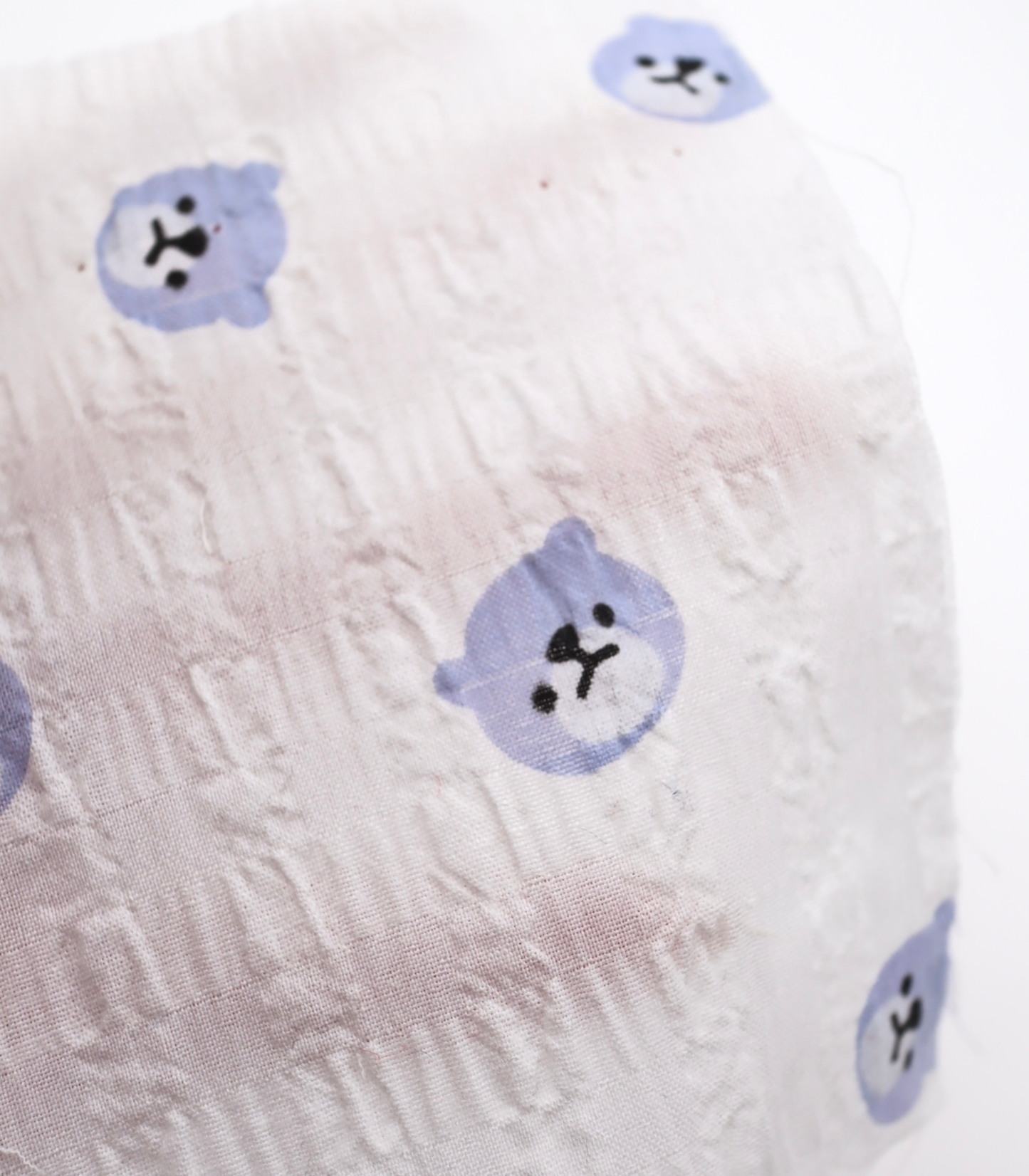【25SS-433】クマさんプリントチェックサッカー /0.5yあたり=~ 630円