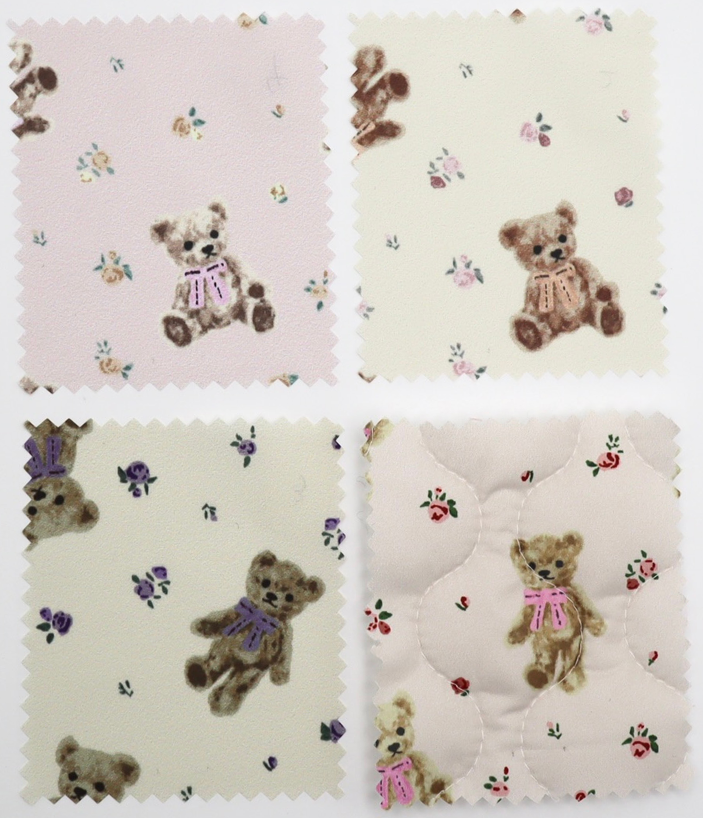 【25SS-087】くまさん×ローズプリントキルティングタフタ