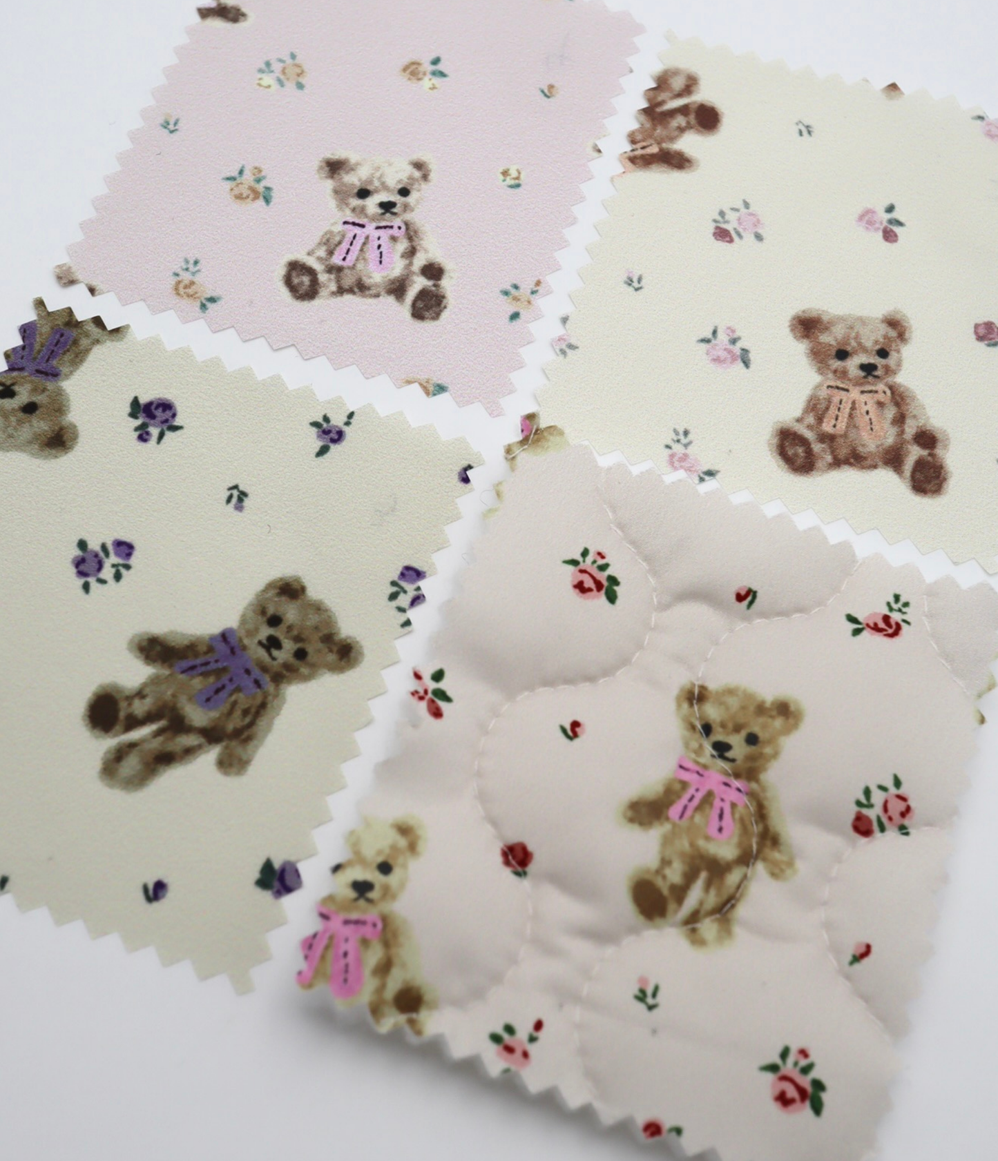 【25SS-087】くまさん×ローズプリントキルティングタフタ