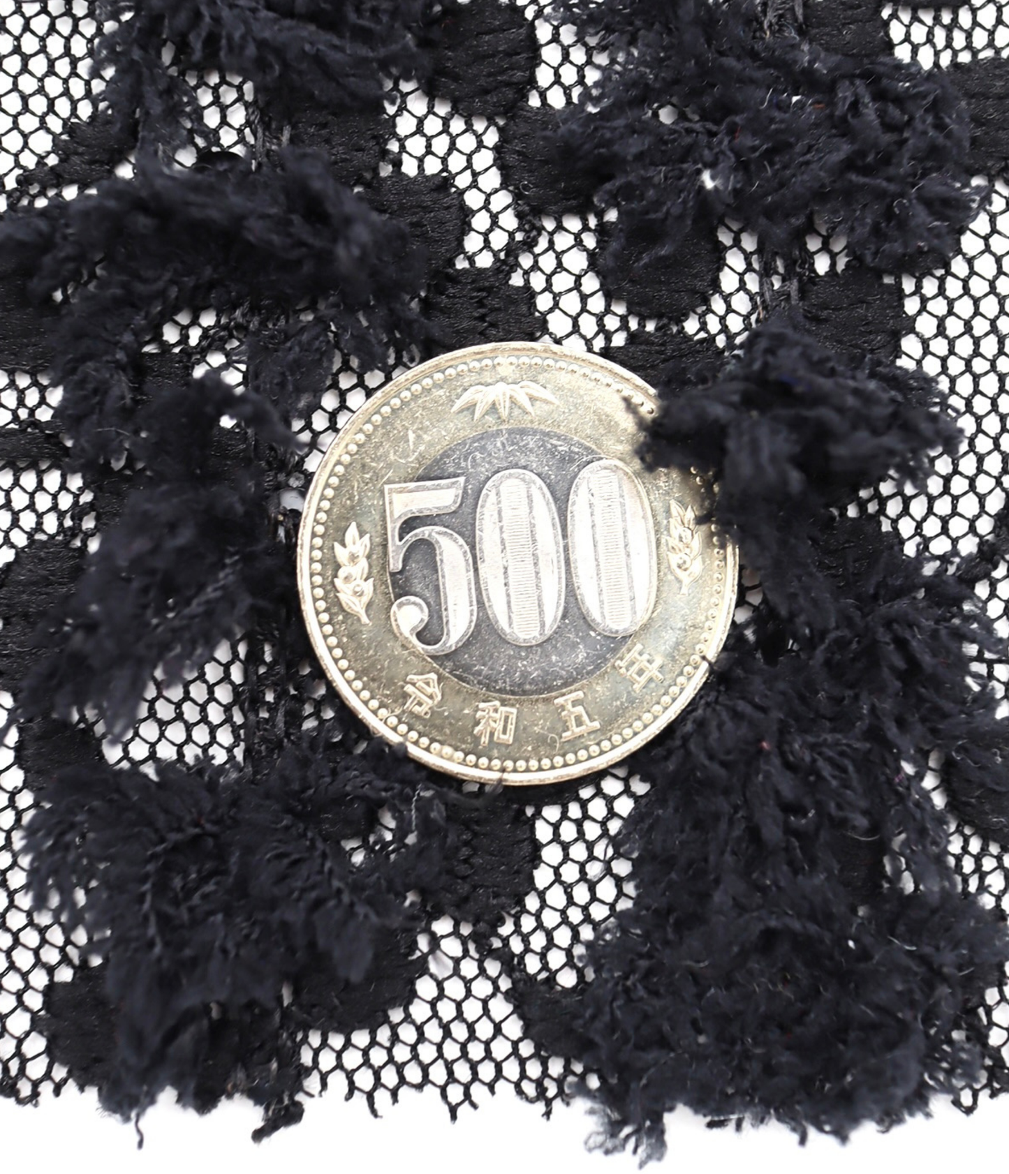 【25SS-139】フリンジテープフラワー×スパンコール刺繍チュールレース