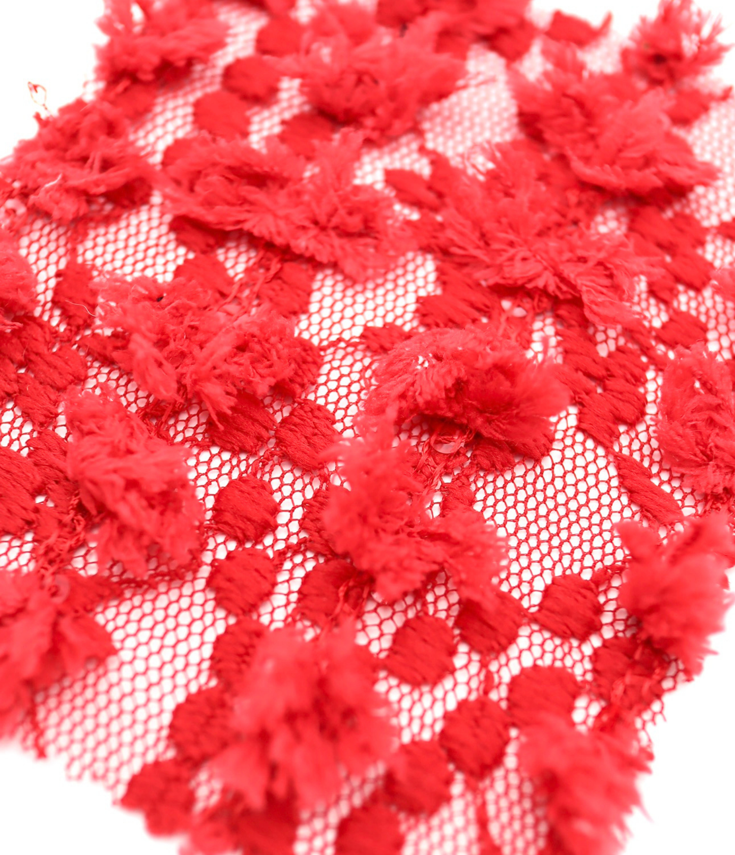 【25SS-139】フリンジテープフラワー×スパンコール刺繍チュールレース