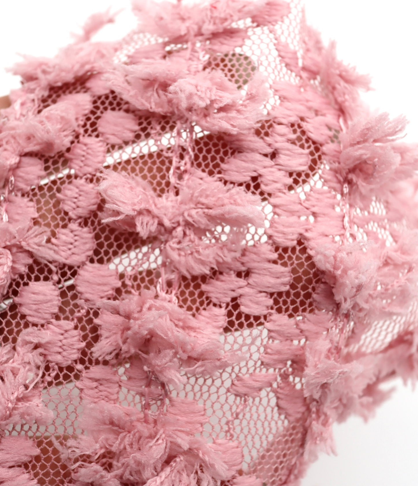 【25SS-139】フリンジテープフラワー×スパンコール刺繍チュールレース