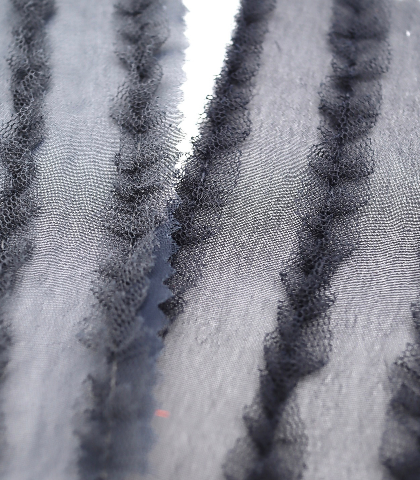 【25SS-149】チュールフリルストライプステッチシフォン /0.5yあたり = ~ 755円