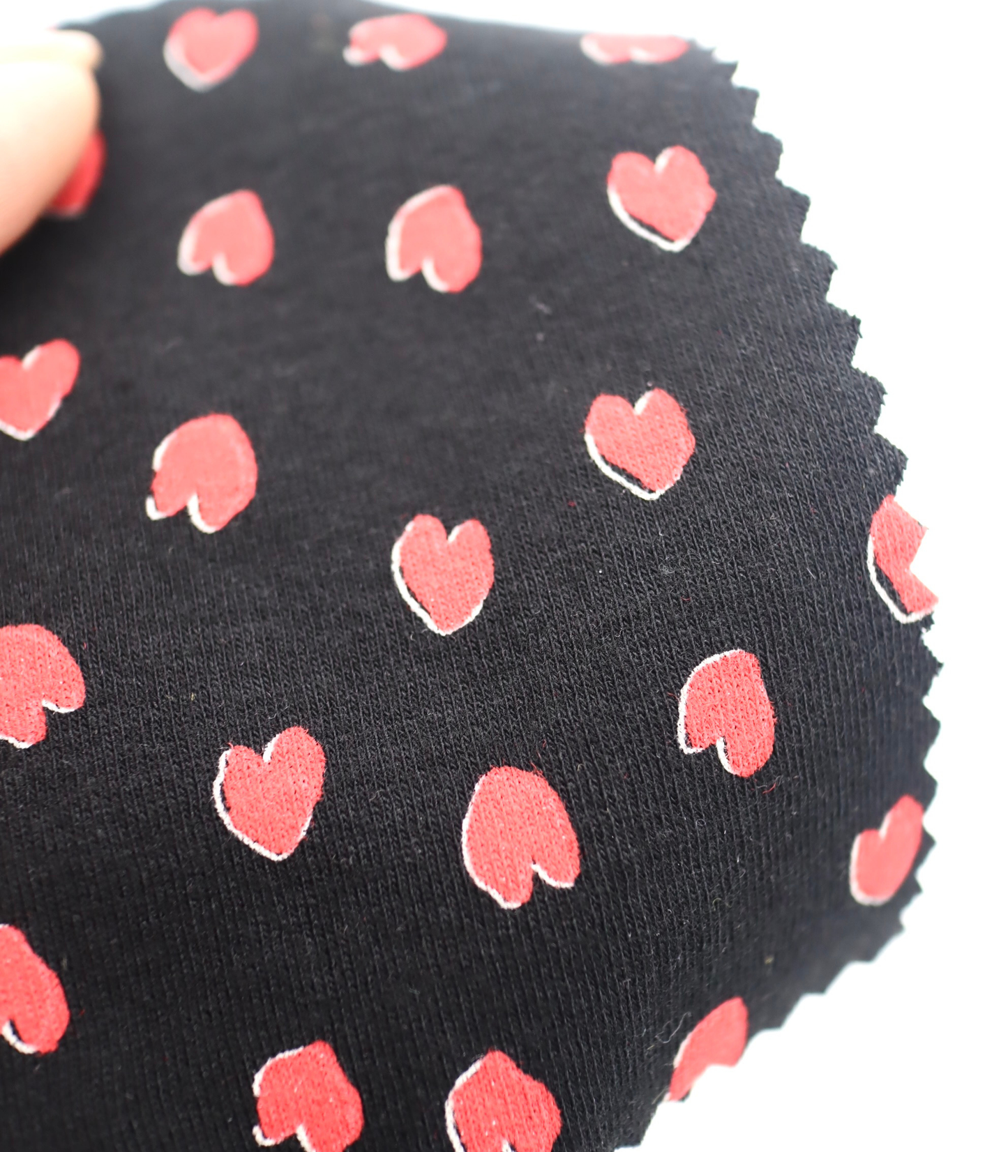 【25SS-030】らくがき風ハートプリントフライス /0.5yあたり=~900円