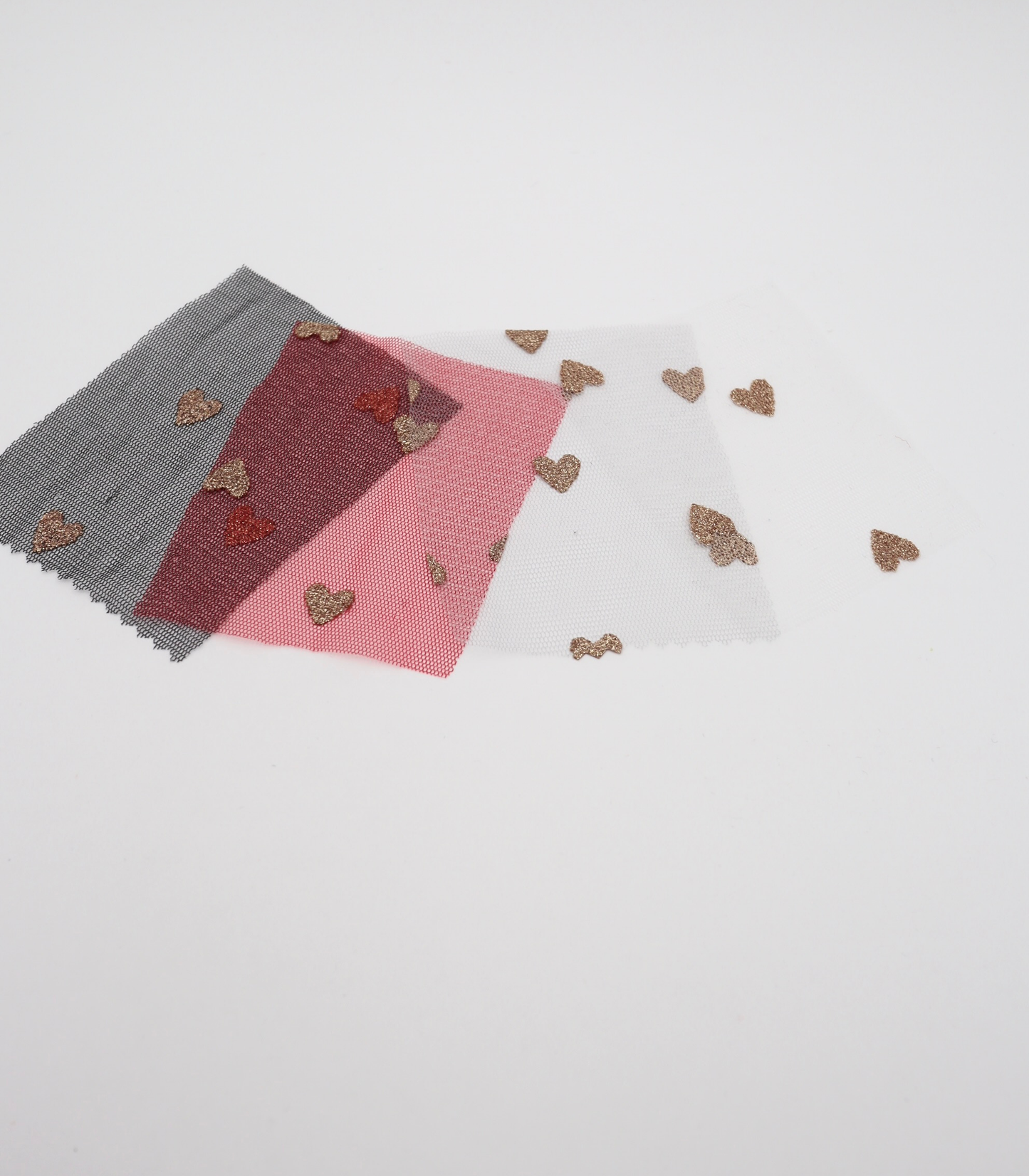 【25SS-055】ハートラメ刺繍チュール /0.5yあたり=~540円