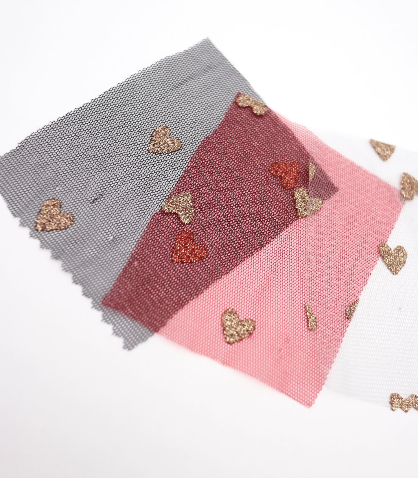 【25SS-055】ハートラメ刺繍チュール /0.5yあたり=~540円