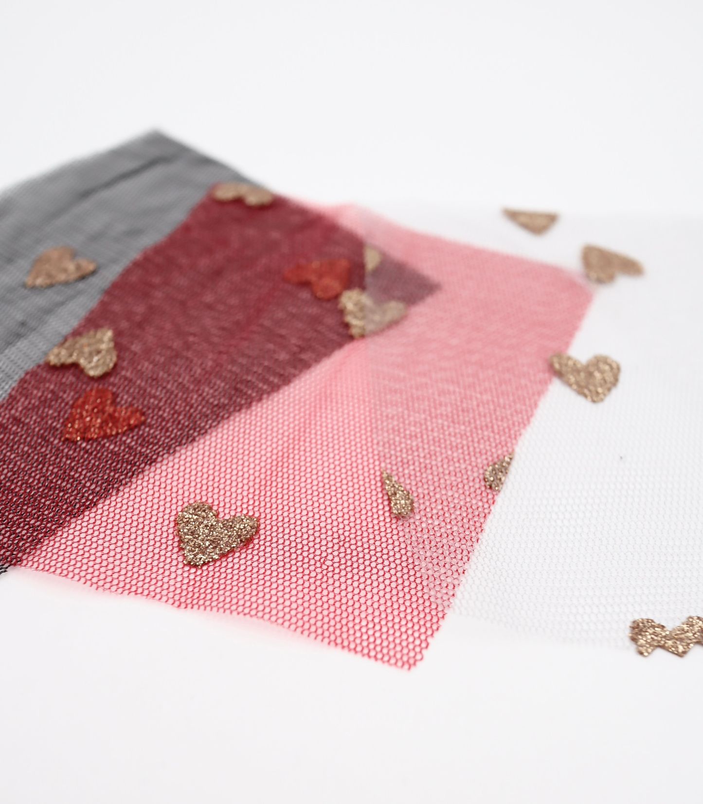 【25SS-055】ハートラメ刺繍チュール /0.5yあたり=~540円