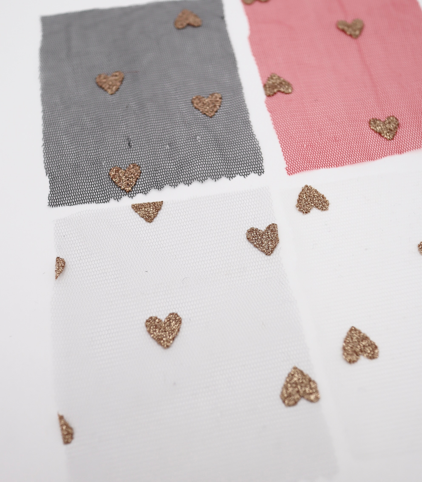 【25SS-055】ハートラメ刺繍チュール /0.5yあたり=~540円