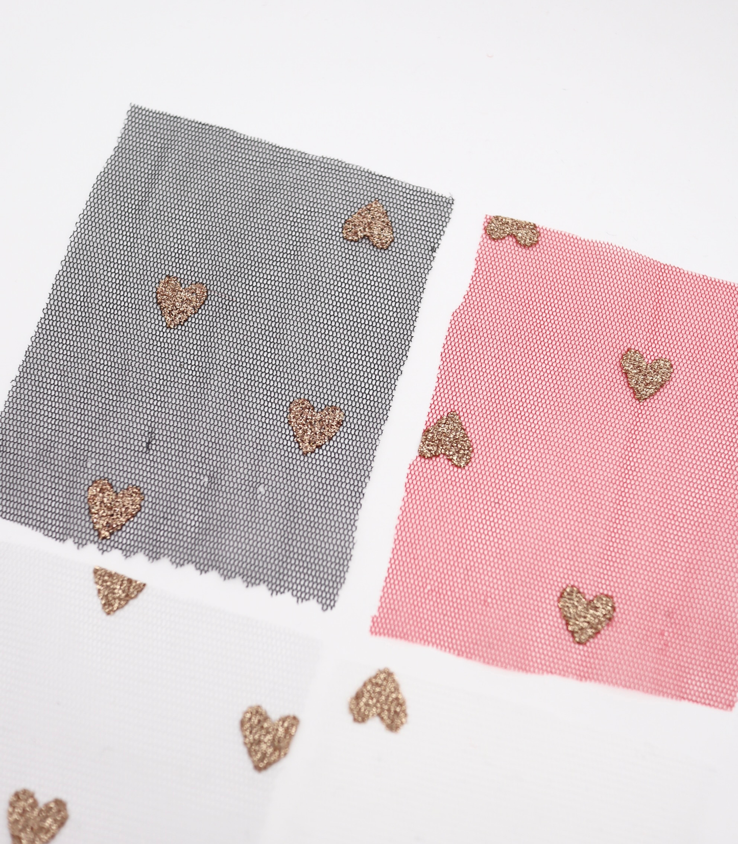 【25SS-055】ハートラメ刺繍チュール /0.5yあたり=~540円