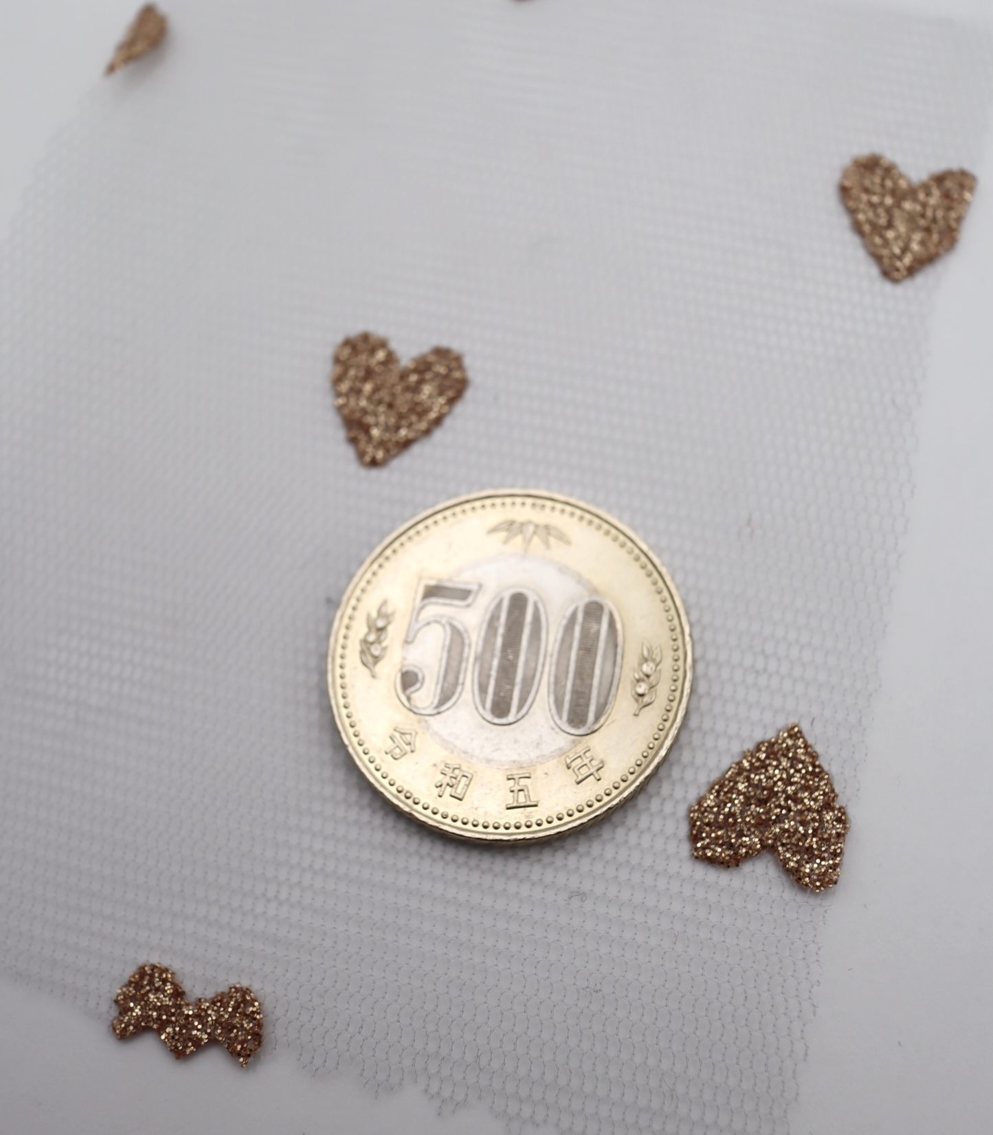 【25SS-055】ハートラメ刺繍チュール /0.5yあたり=~540円