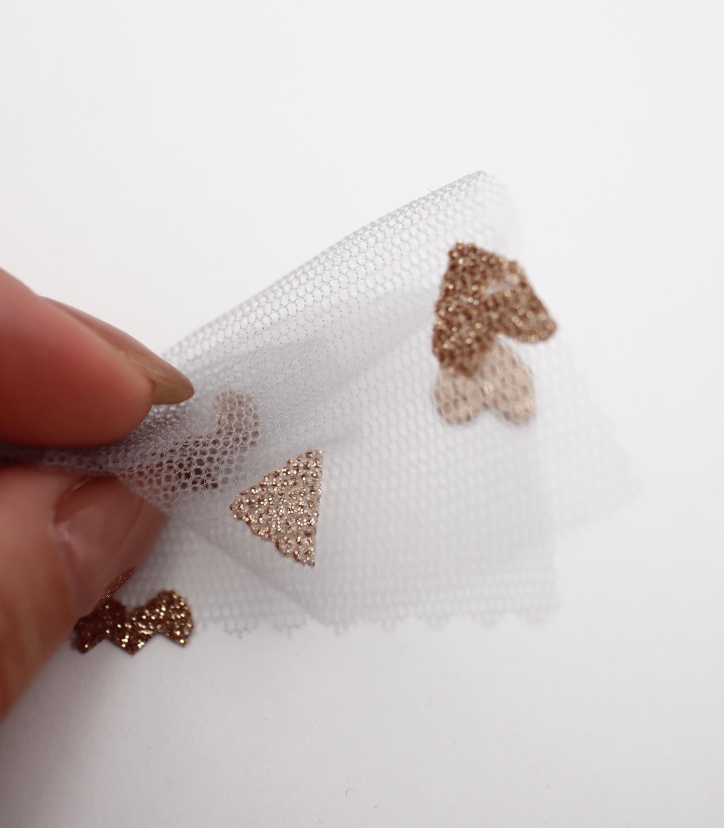 【25SS-055】ハートラメ刺繍チュール /0.5yあたり=~540円