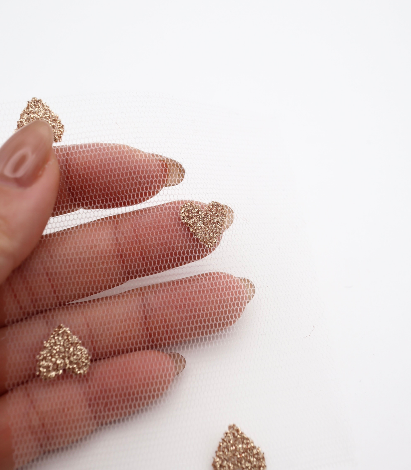 【25SS-055】ハートラメ刺繍チュール /0.5yあたり=~540円