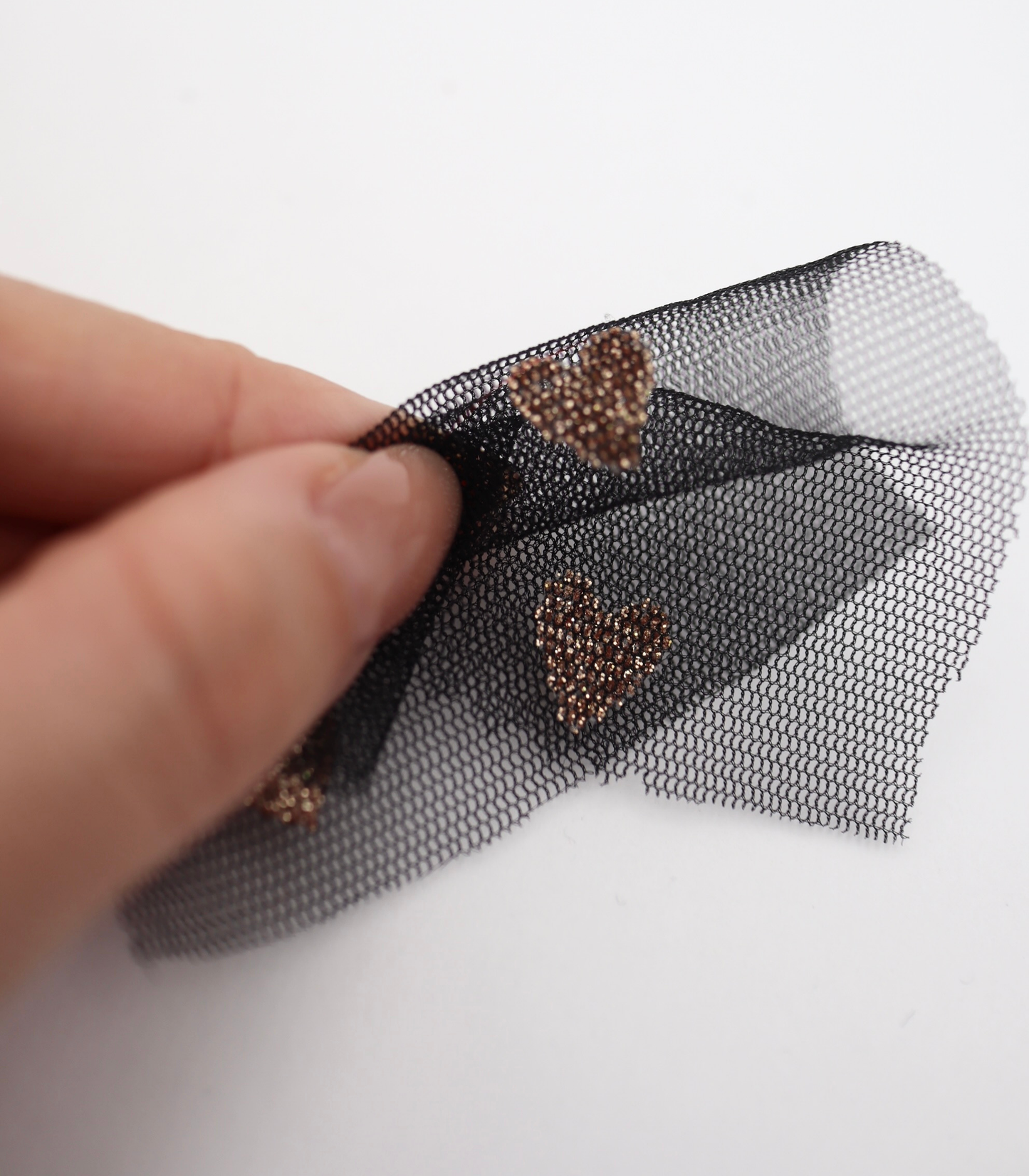 【25SS-055】ハートラメ刺繍チュール /0.5yあたり=~540円