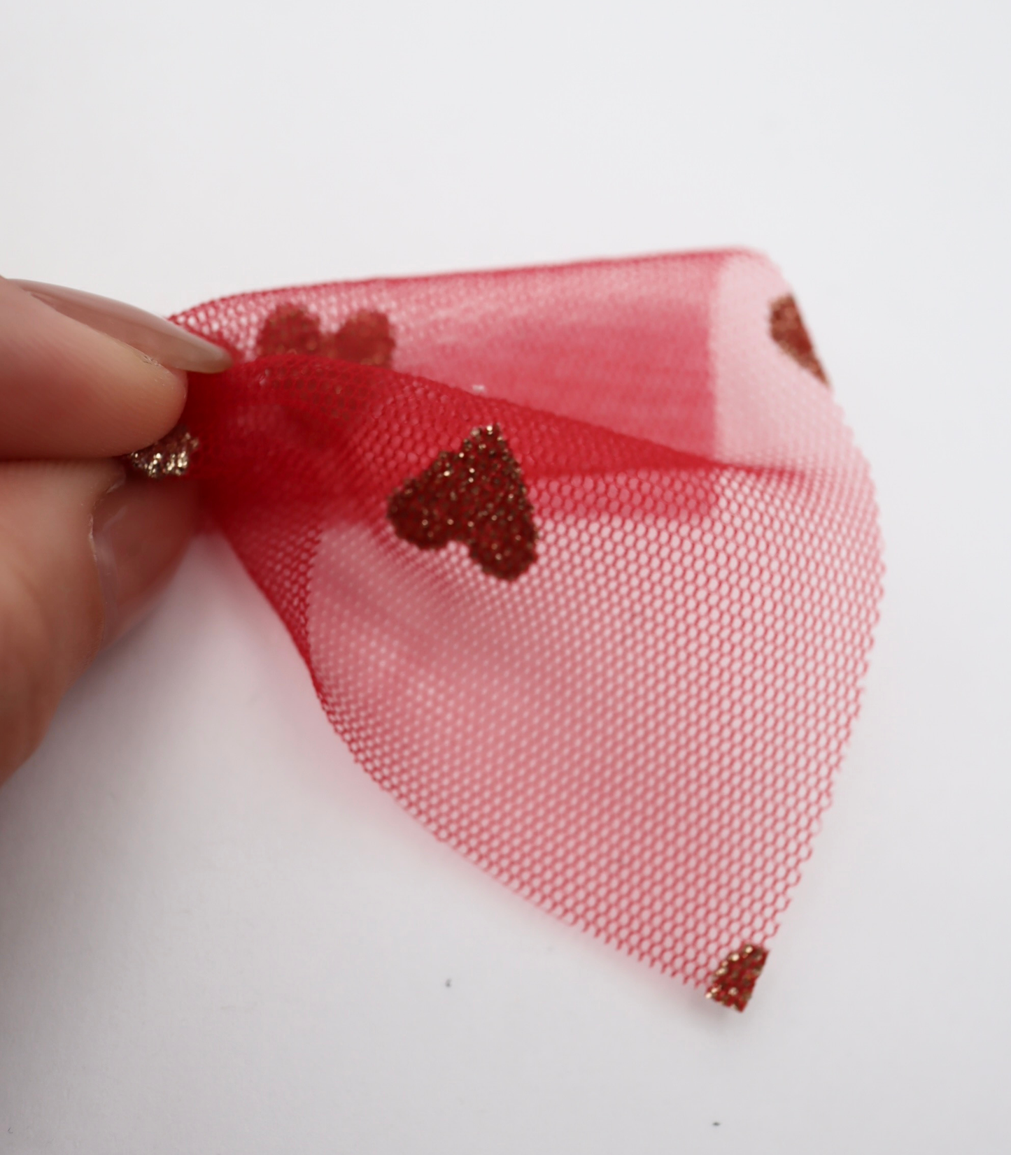【25SS-055】ハートラメ刺繍チュール /0.5yあたり=~540円