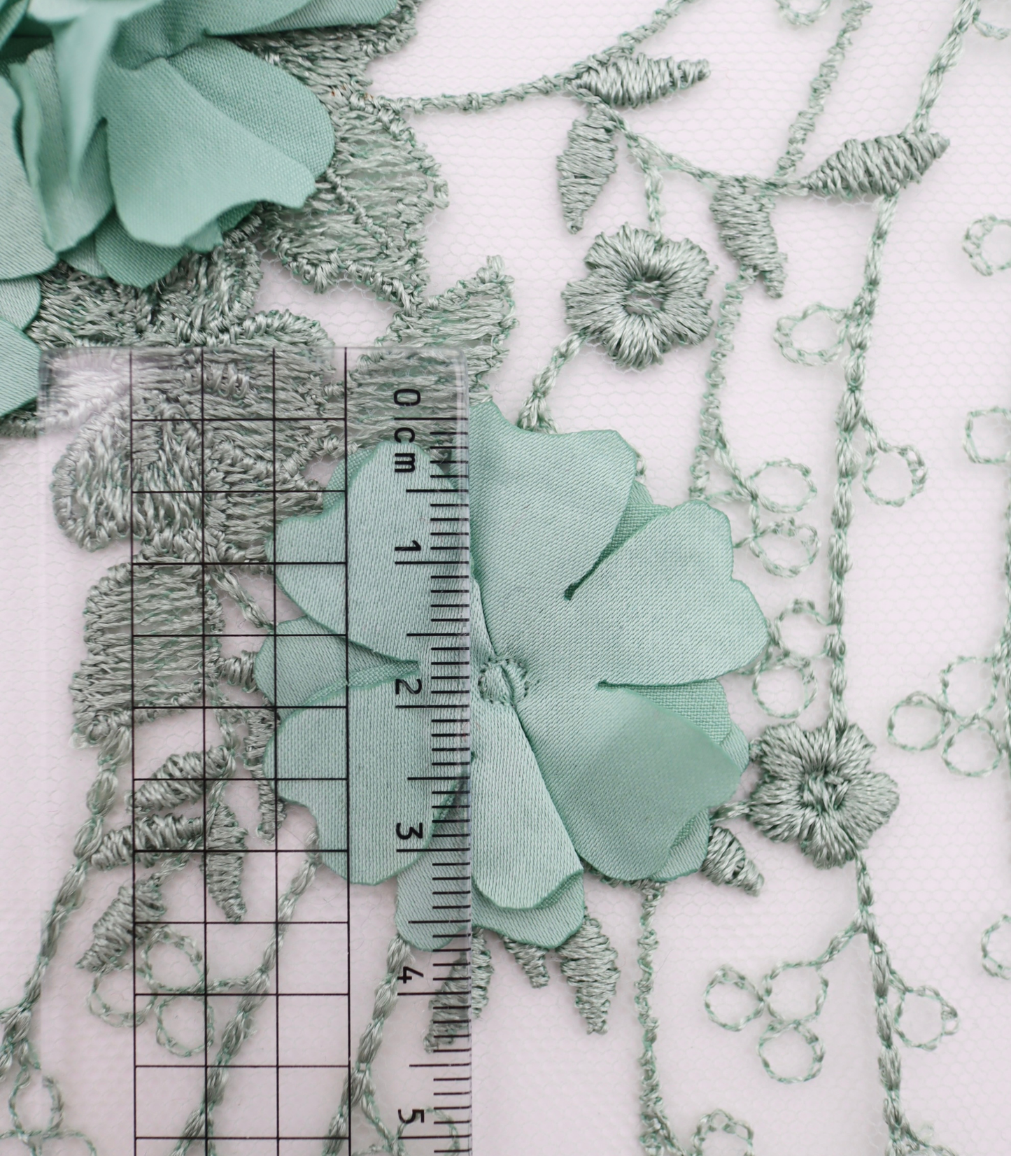 【25SS-382】立体フラワー付き刺繍チュール /0.5yあたり=~2570円