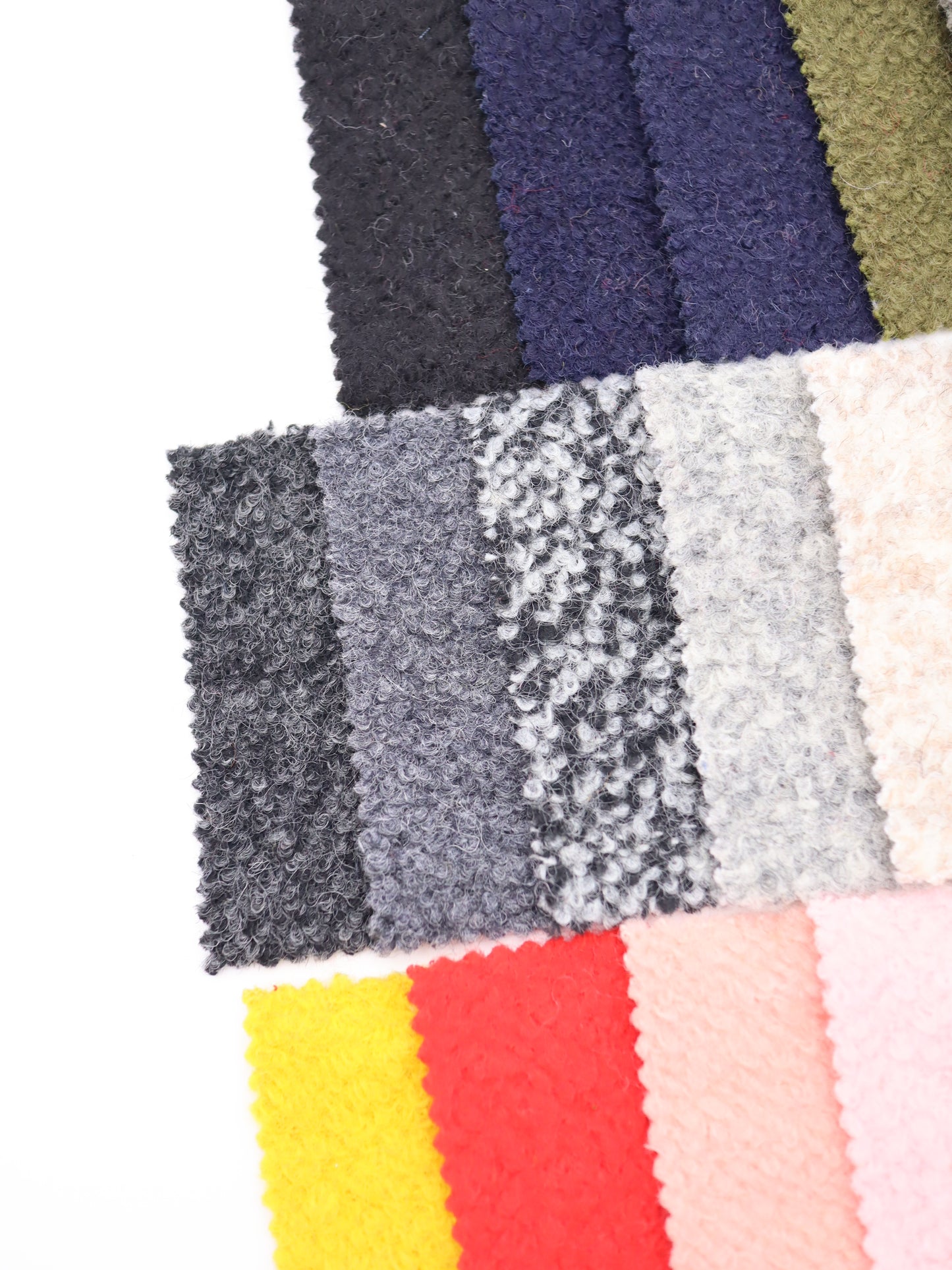 【25AW-010】ウール混くるくる圧縮ブークレニット /0.5yあたり=~1615円