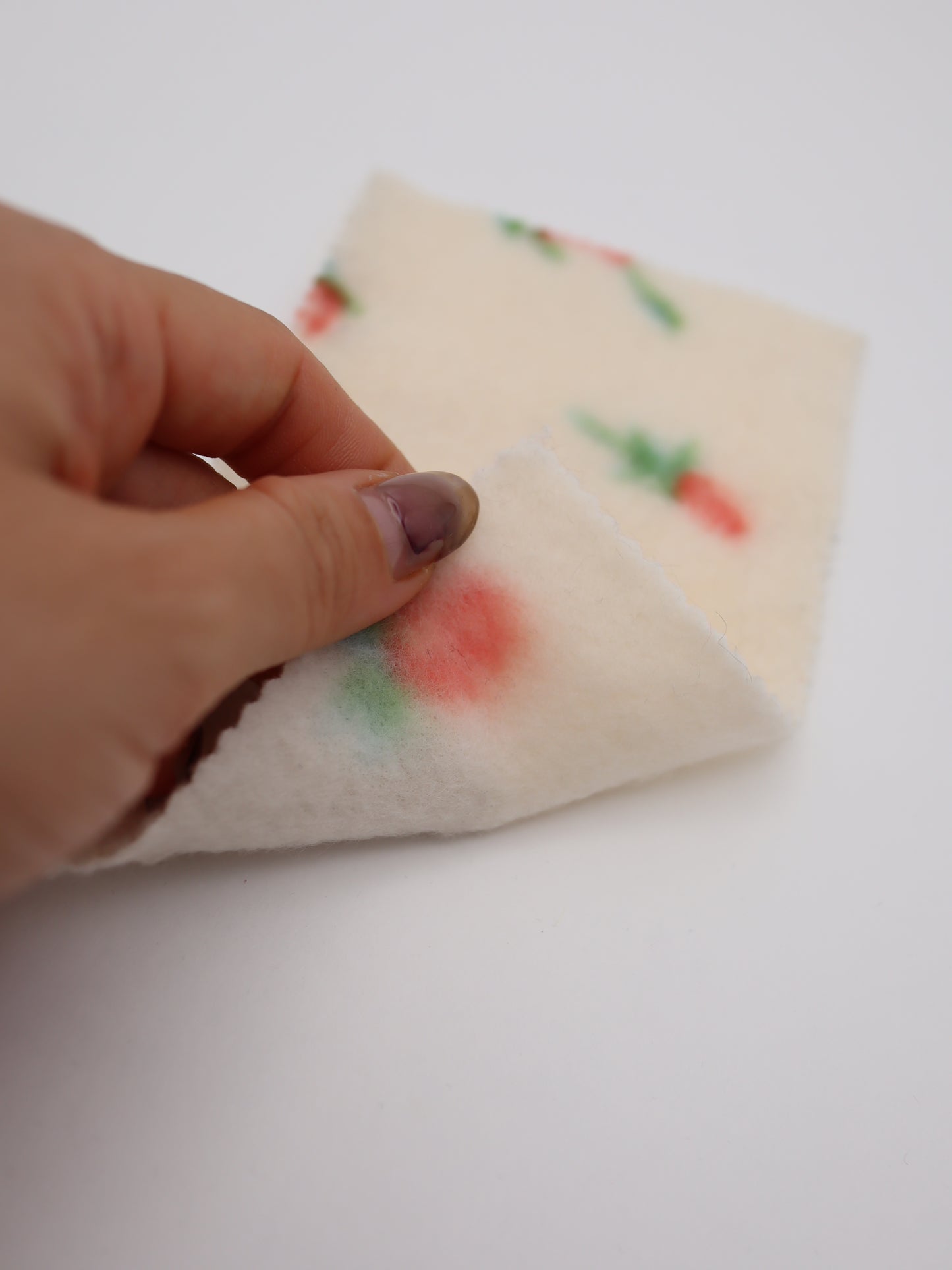 【25AW-170】プチローズふわふわフリースニット /0.5yあたり=~890円