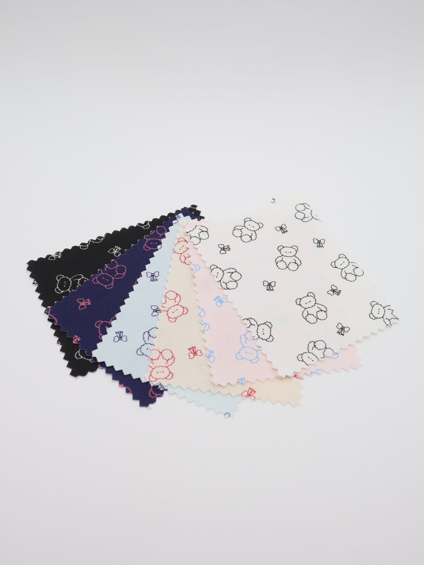 【25AW-022】もこもこくまさん×リボンプリントツイル /0.5yあたり=~960円