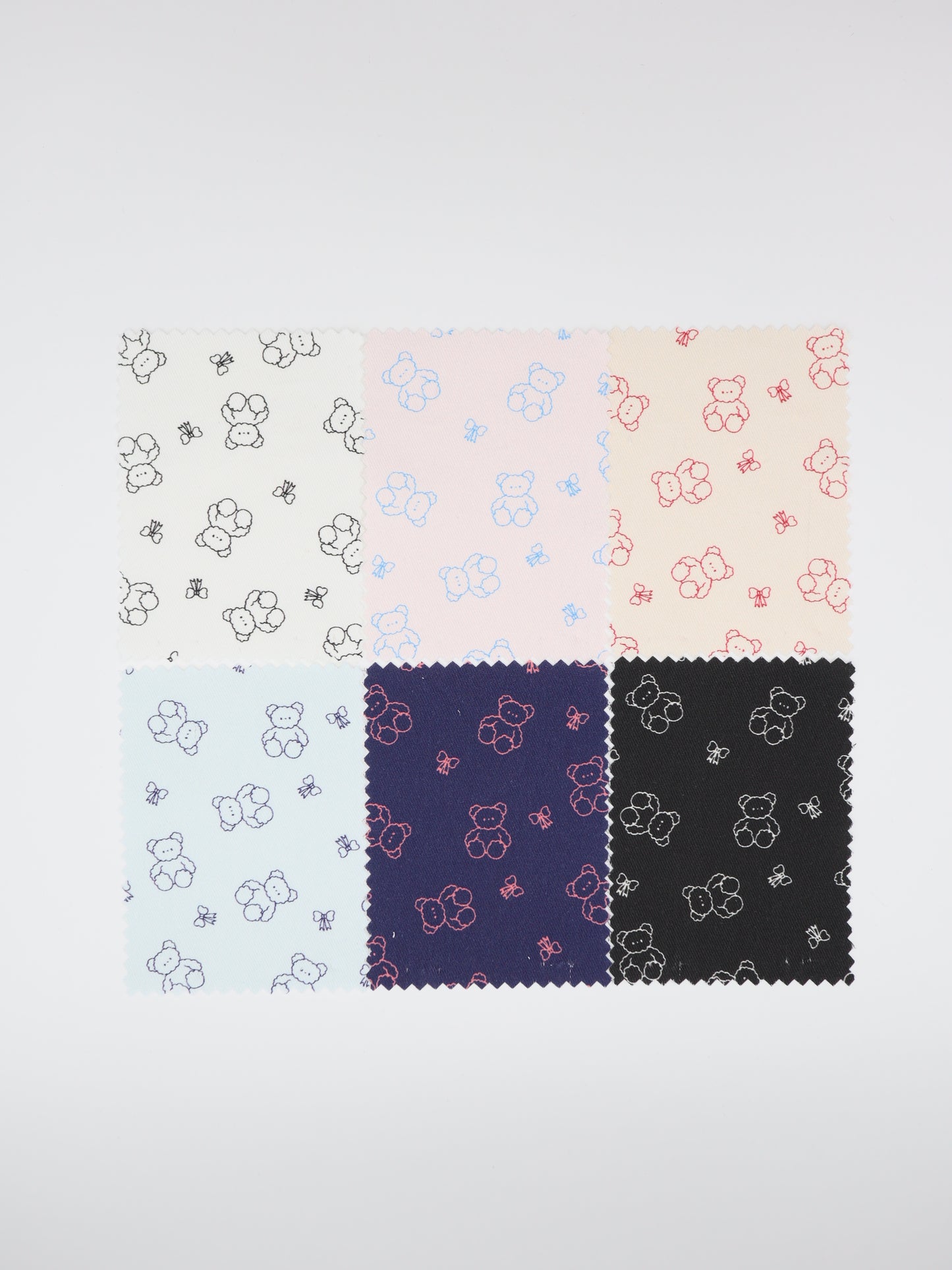 【25AW-022】もこもこくまさん×リボンプリントツイル /0.5yあたり=~960円