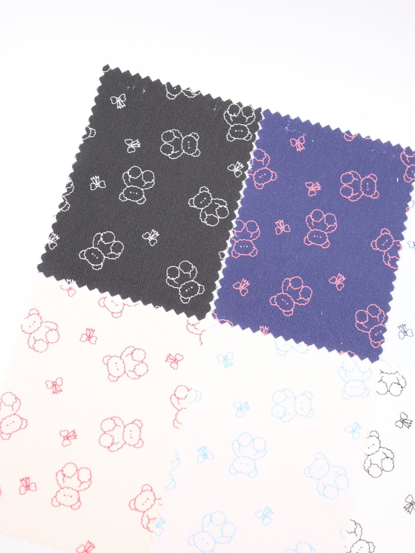 【25AW-022】もこもこくまさん×リボンプリントツイル /0.5yあたり=~960円