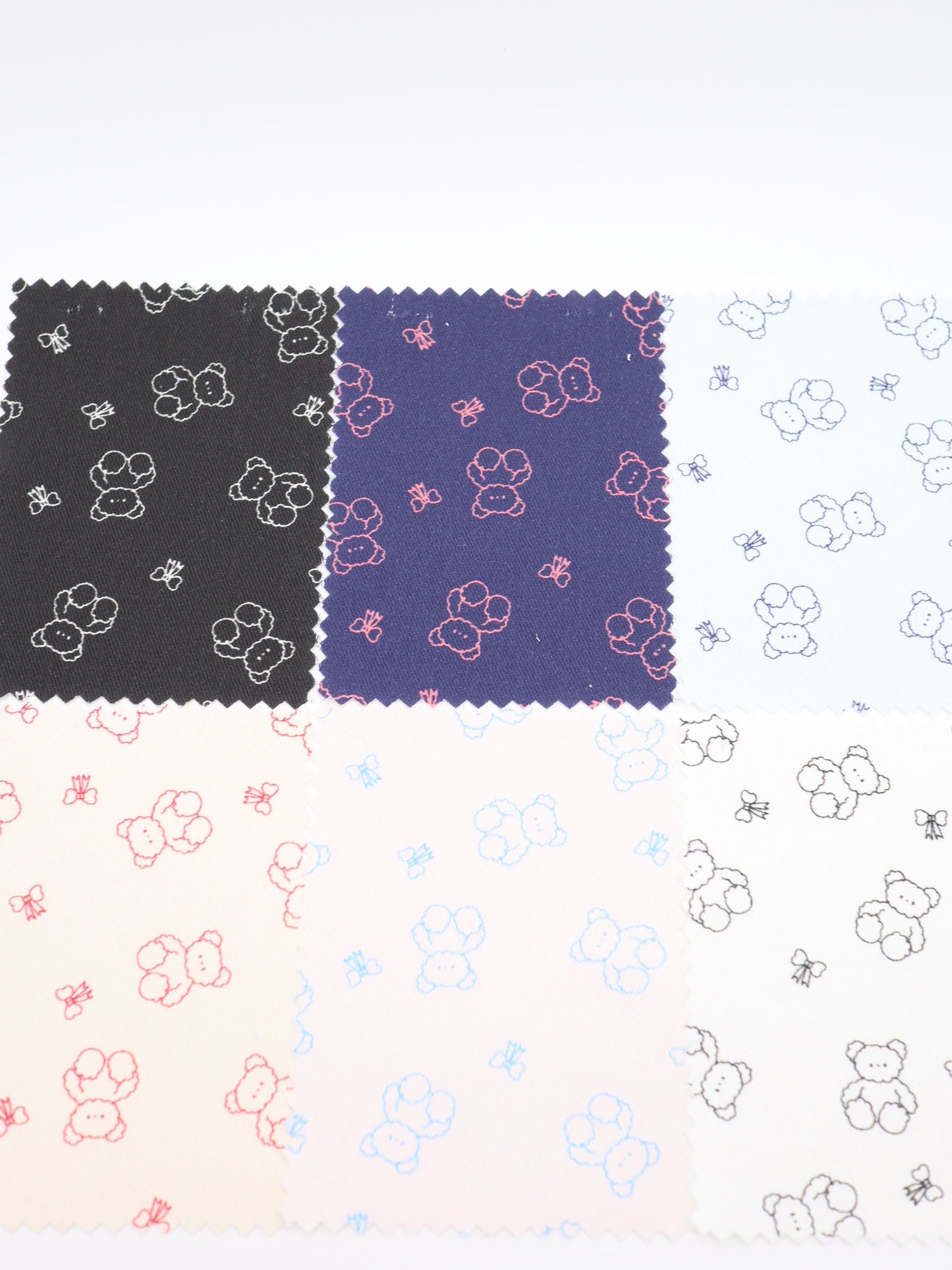 【25AW-022】もこもこくまさん×リボンプリントツイル /0.5yあたり=~960円