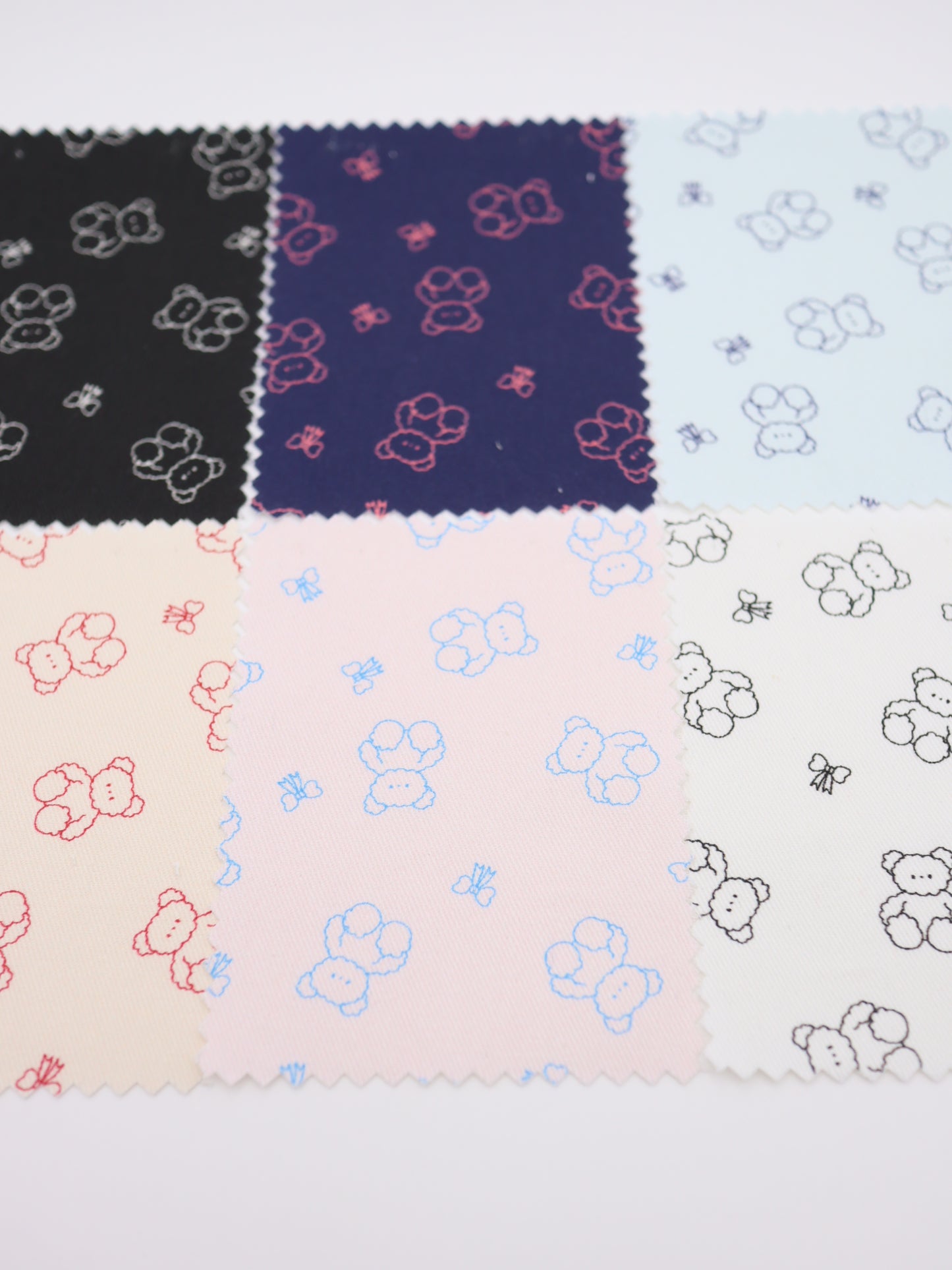 【25AW-022】もこもこくまさん×リボンプリントツイル /0.5yあたり=~960円