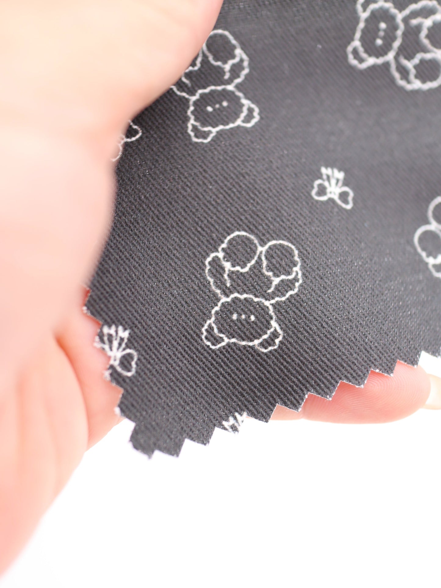 【25AW-022】もこもこくまさん×リボンプリントツイル /0.5yあたり=~960円