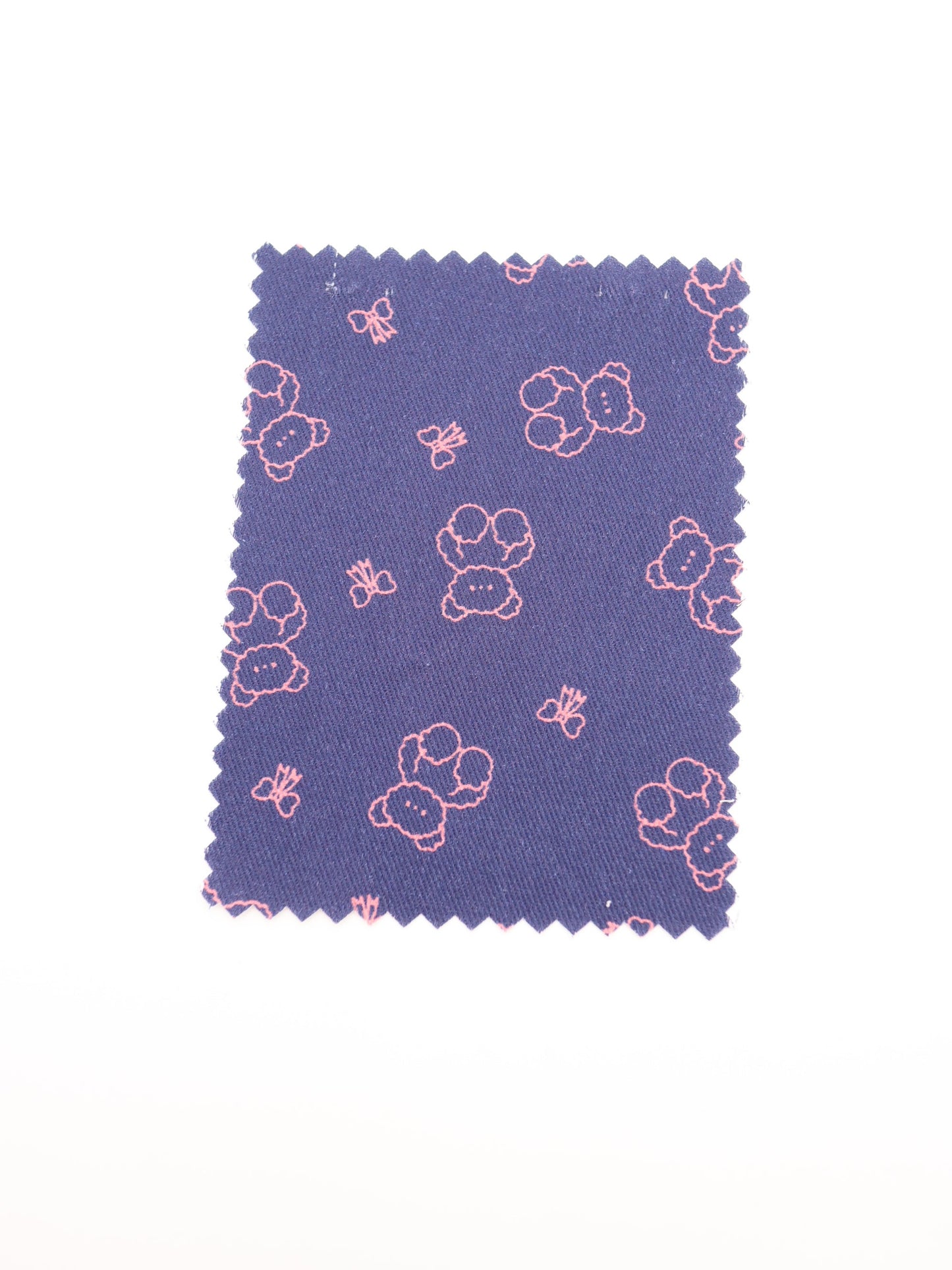 【25AW-022】もこもこくまさん×リボンプリントツイル /0.5yあたり=~960円