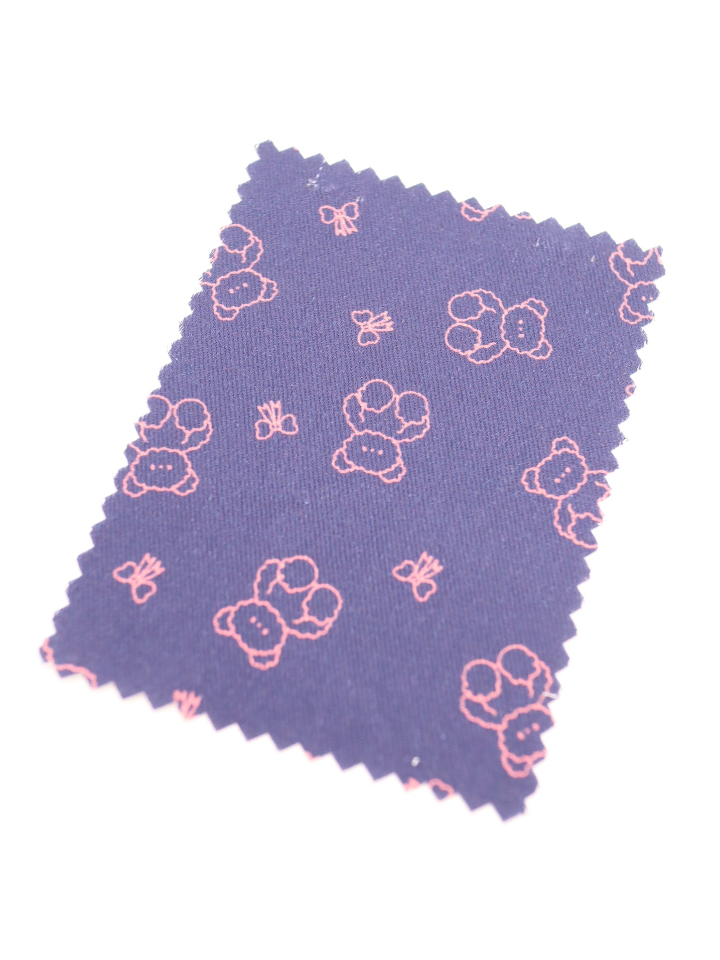 【25AW-022】もこもこくまさん×リボンプリントツイル /0.5yあたり=~960円