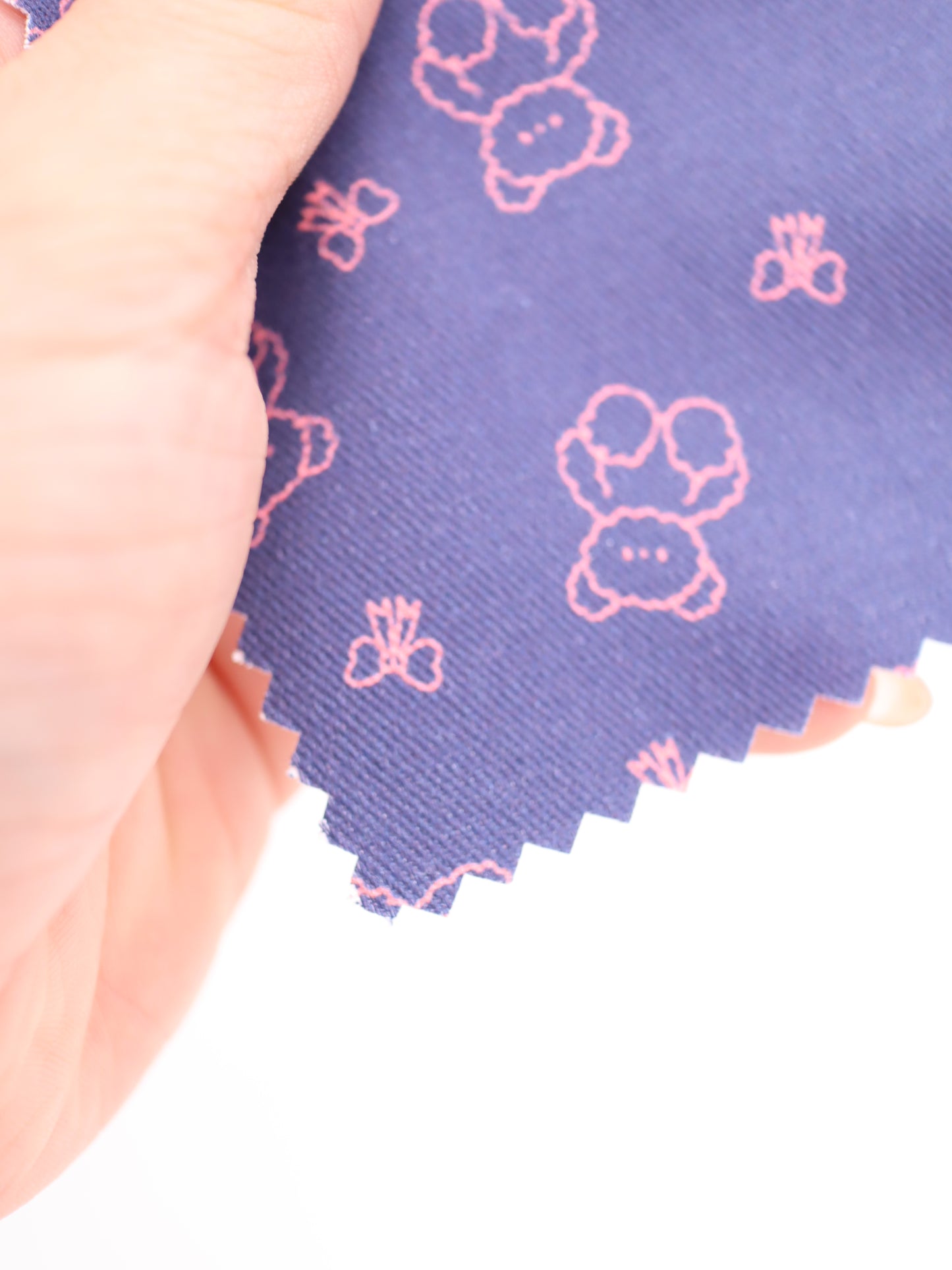 【25AW-022】もこもこくまさん×リボンプリントツイル /0.5yあたり=~960円