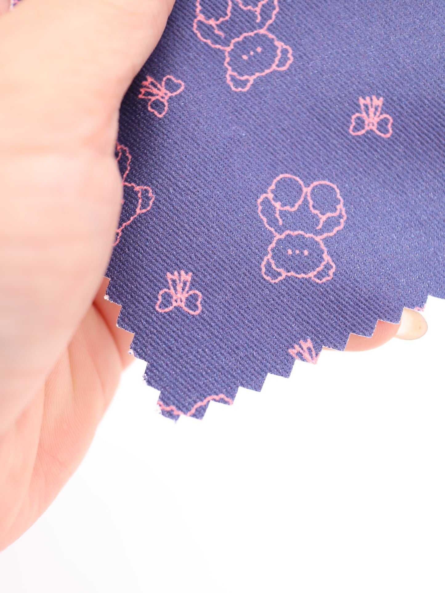 【25AW-022】もこもこくまさん×リボンプリントツイル /0.5yあたり=~960円