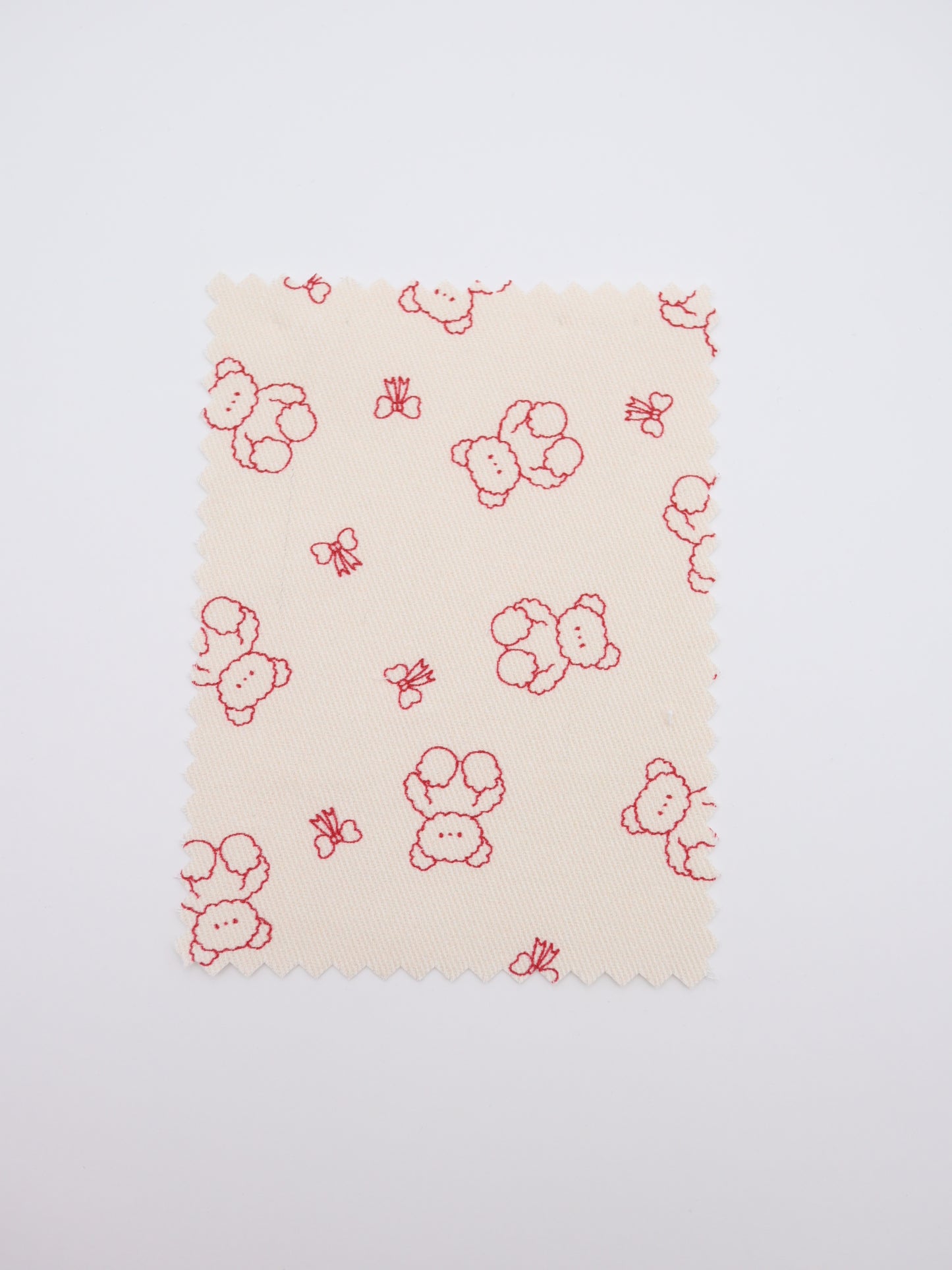 【25AW-022】もこもこくまさん×リボンプリントツイル /0.5yあたり=~960円