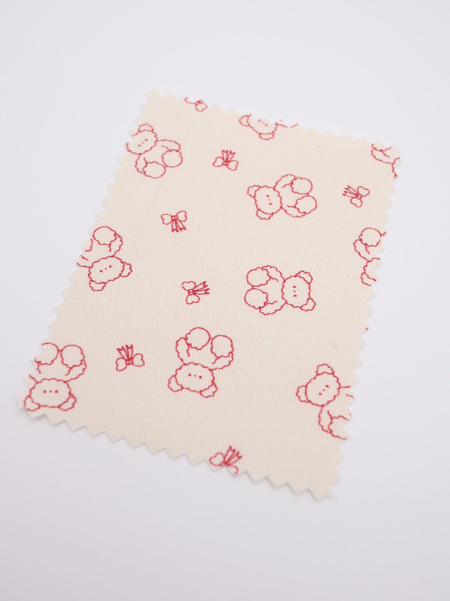 【25AW-022】もこもこくまさん×リボンプリントツイル /0.5yあたり=~960円