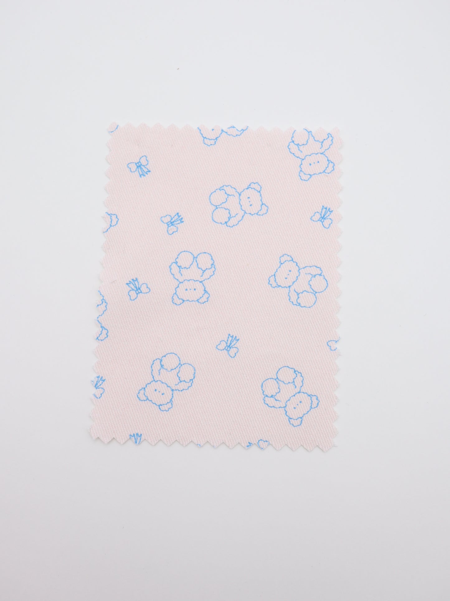 【25AW-022】もこもこくまさん×リボンプリントツイル /0.5yあたり=~960円