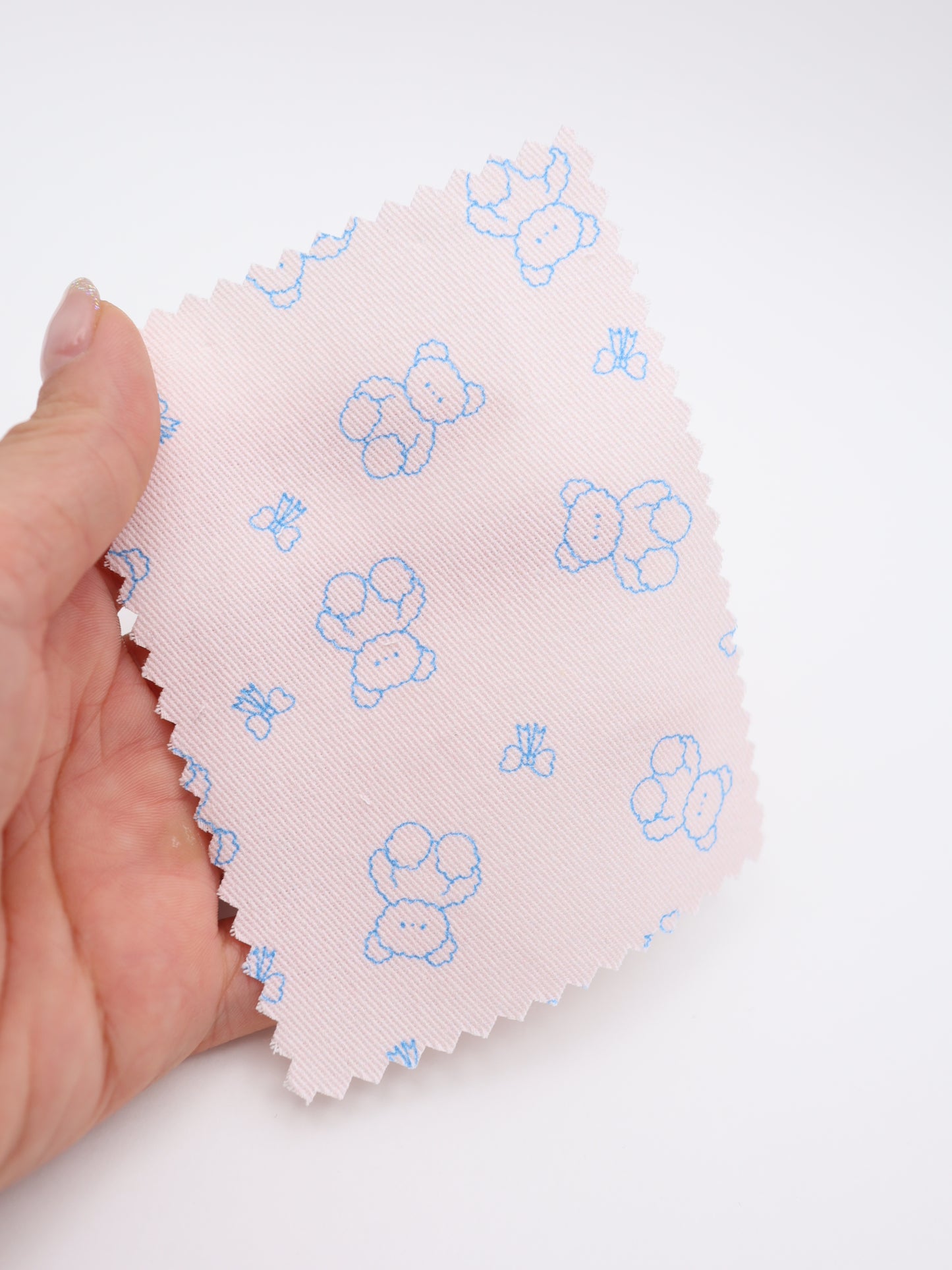 【25AW-022】もこもこくまさん×リボンプリントツイル /0.5yあたり=~960円