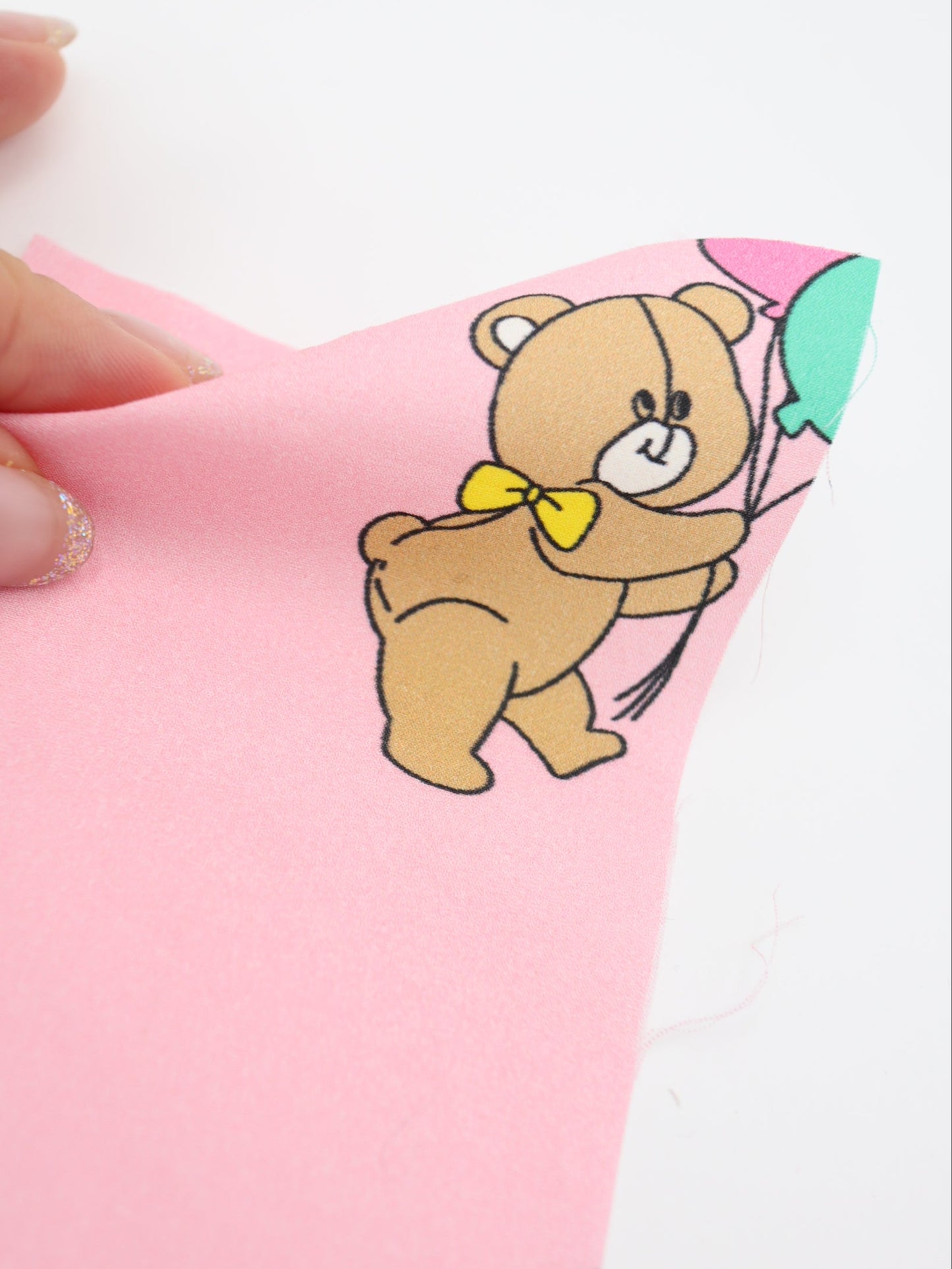 【25AW-023】バルーンクマさんプリント綿ローン /0.5yあたり=~815円
